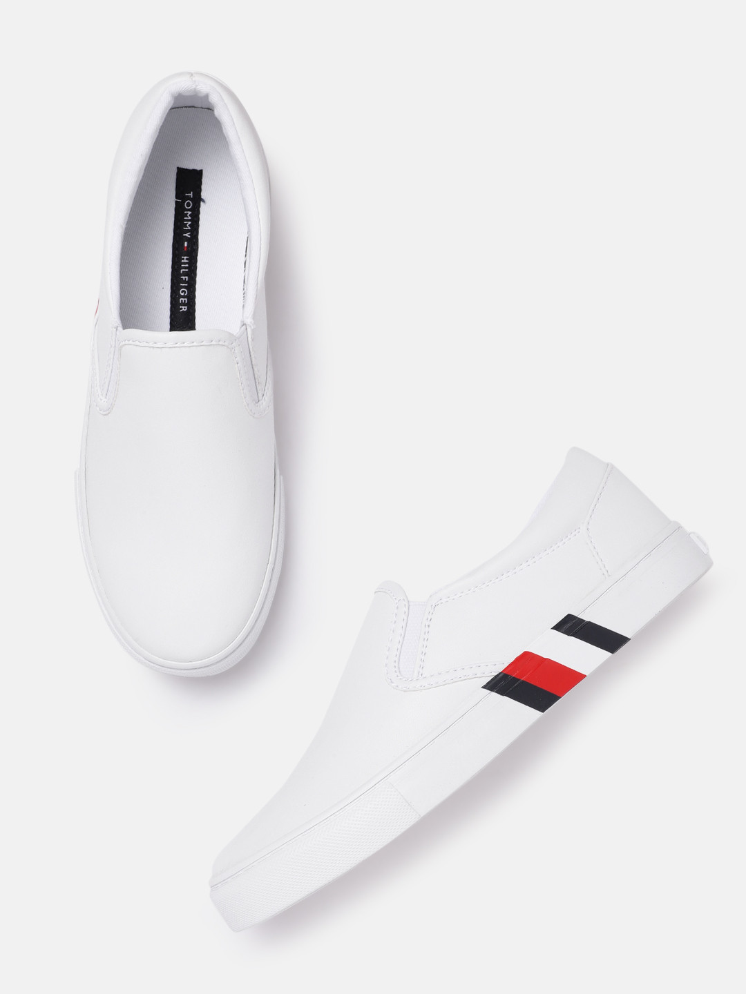 

Tommy Hilfiger Women White Solid Slip-On Sneakers