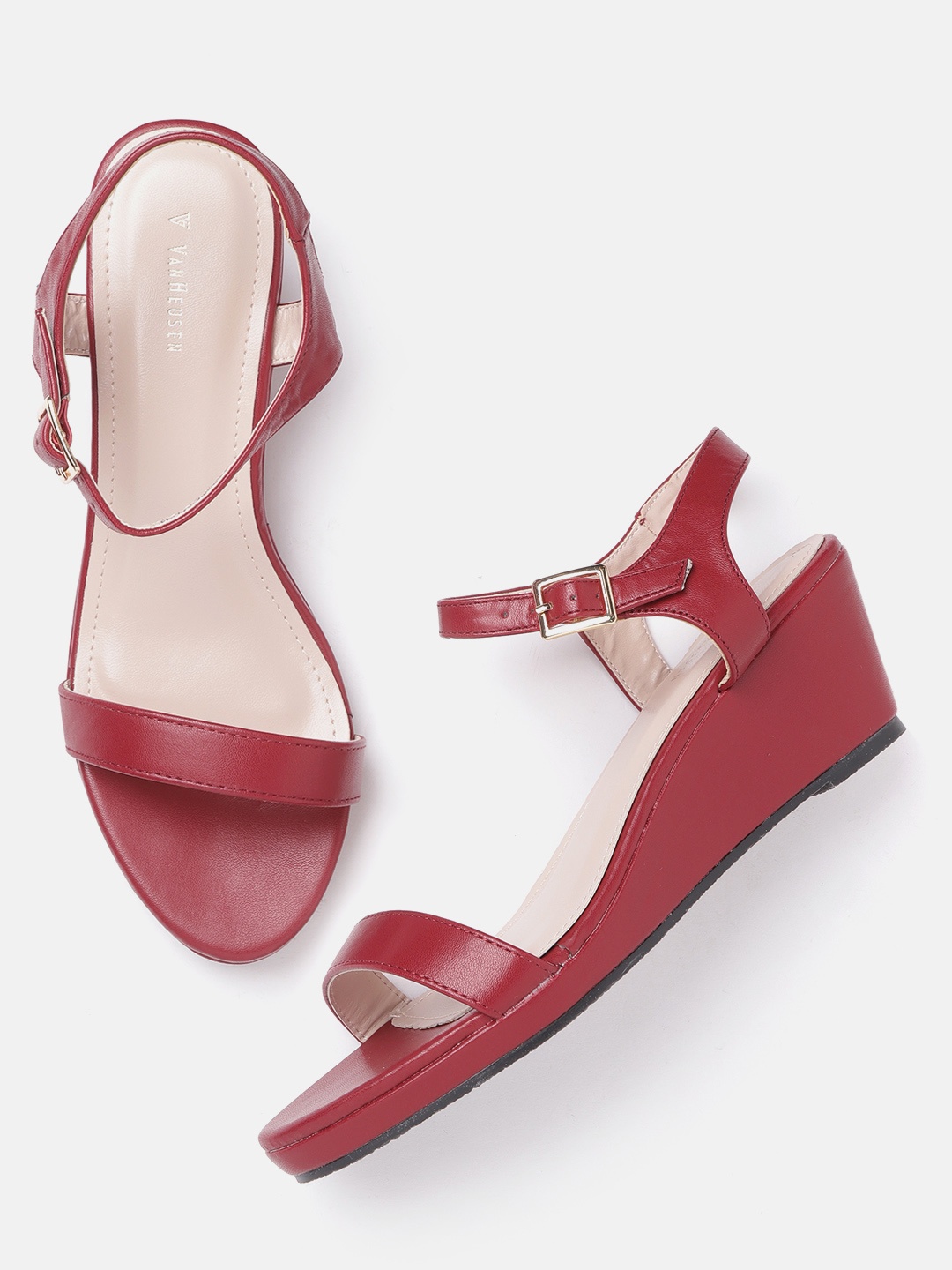 

Van Heusen Woman Maroon Solid Wedges