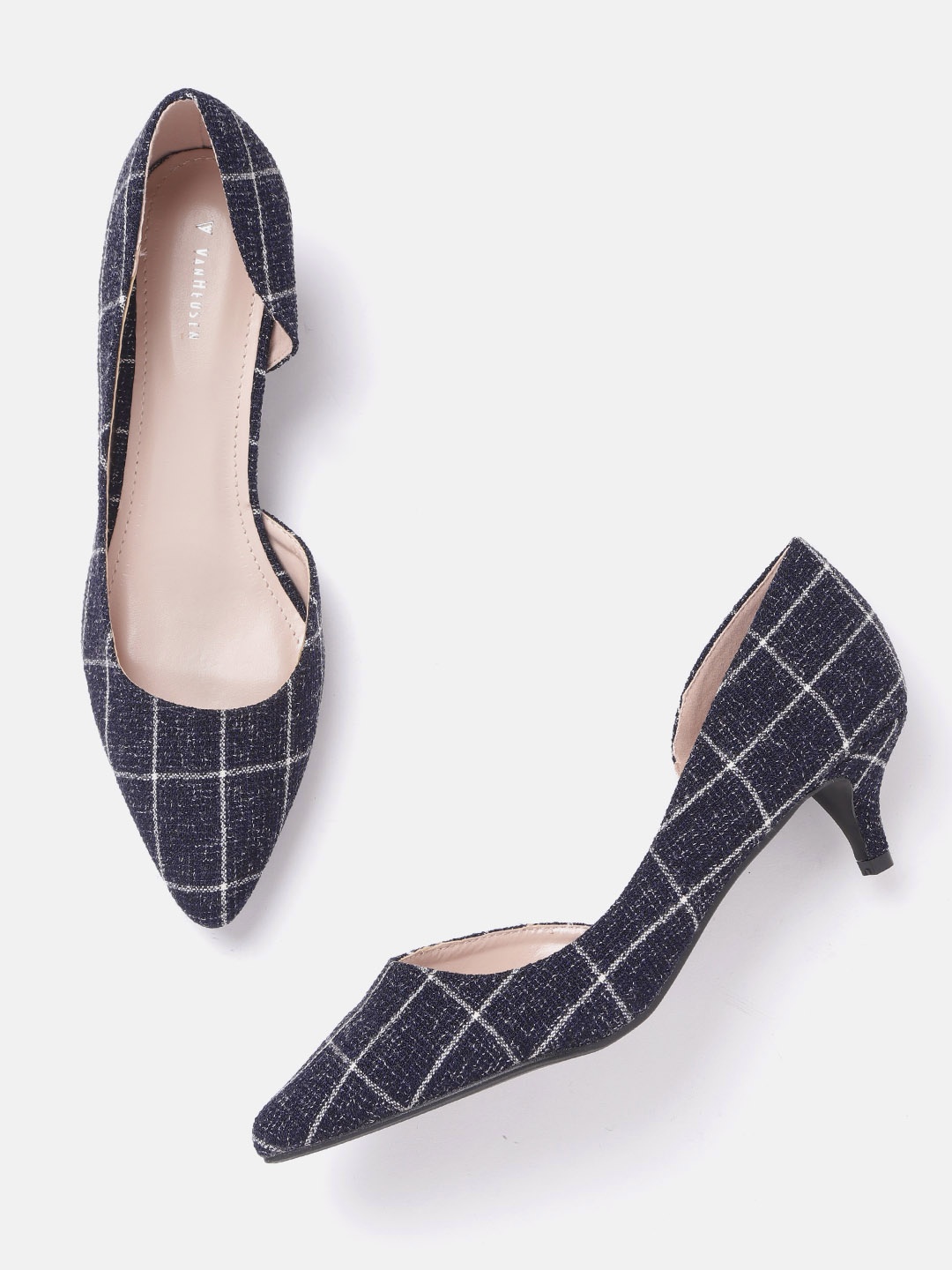 

Van Heusen Woman Black & White Checked Formal Pumps