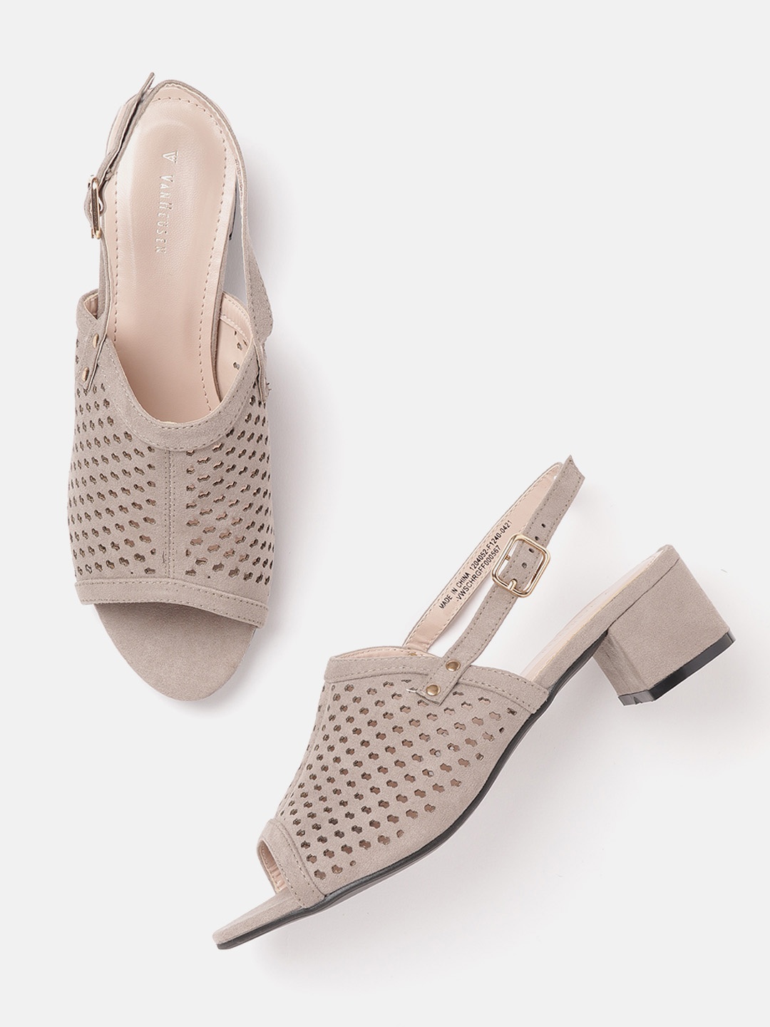 

Van Heusen Woman Grey Laser Cut Mules