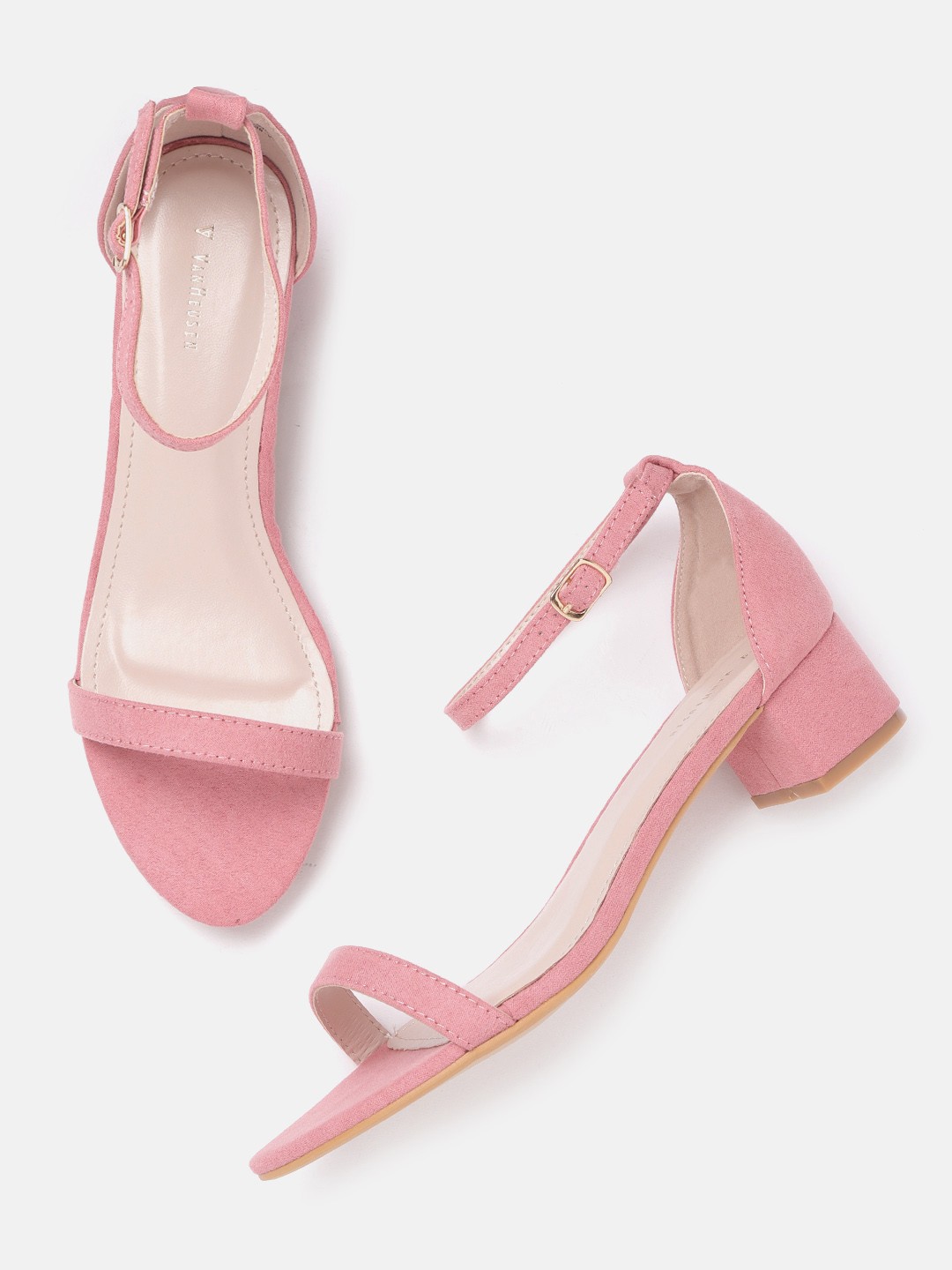 

Van Heusen Woman Pink Solid Block Heels