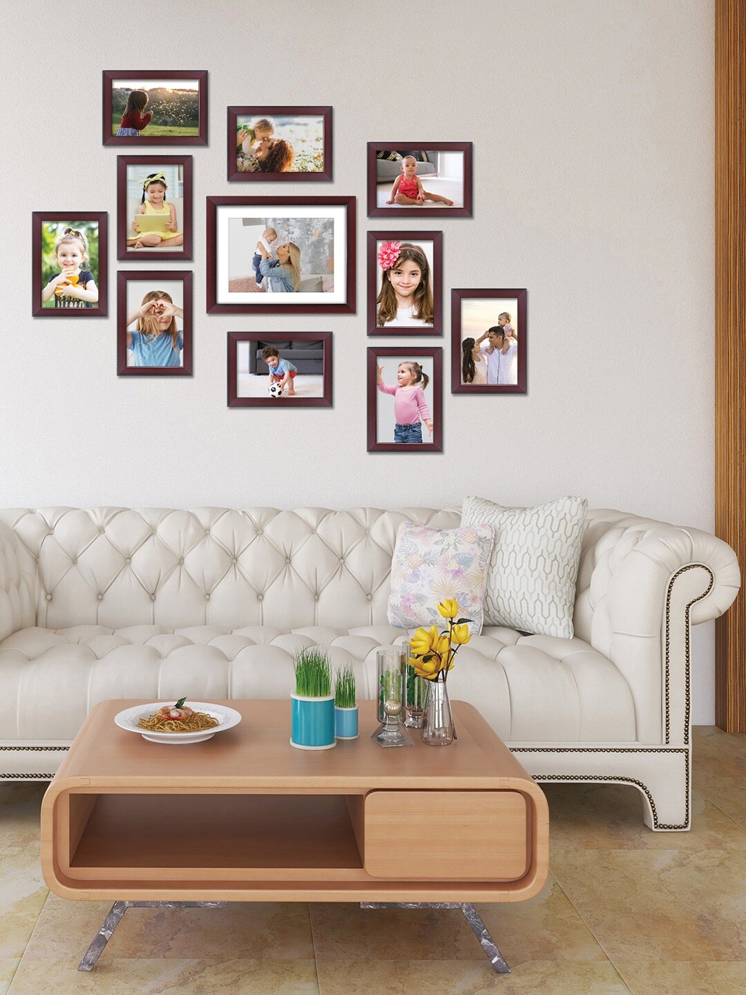 

RANDOM Set Of 11 Burgundy Solid Individual Photo Frames
