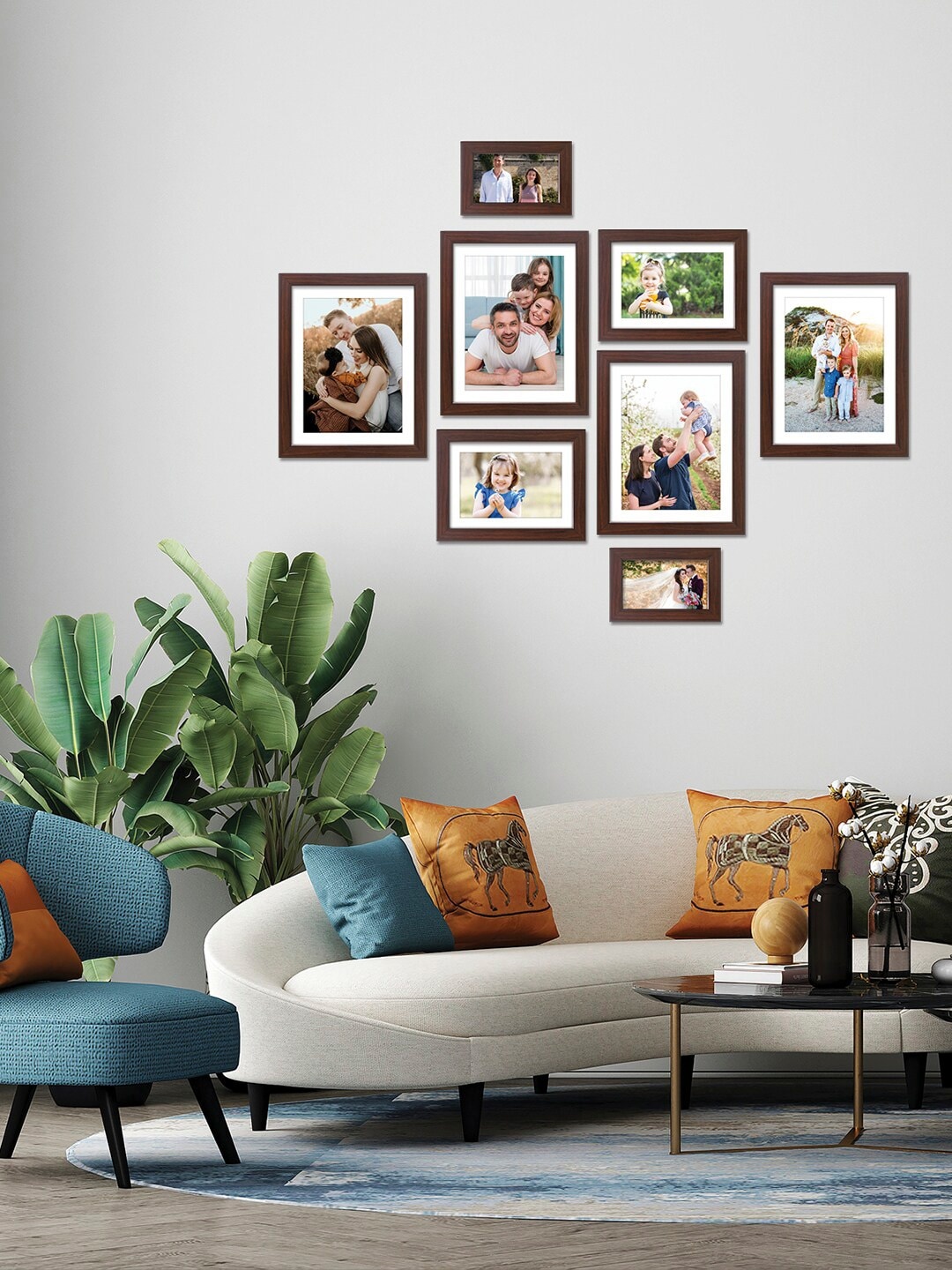

RANDOM Set Of 8 White Solid Individual Photo Frames, Burgundy