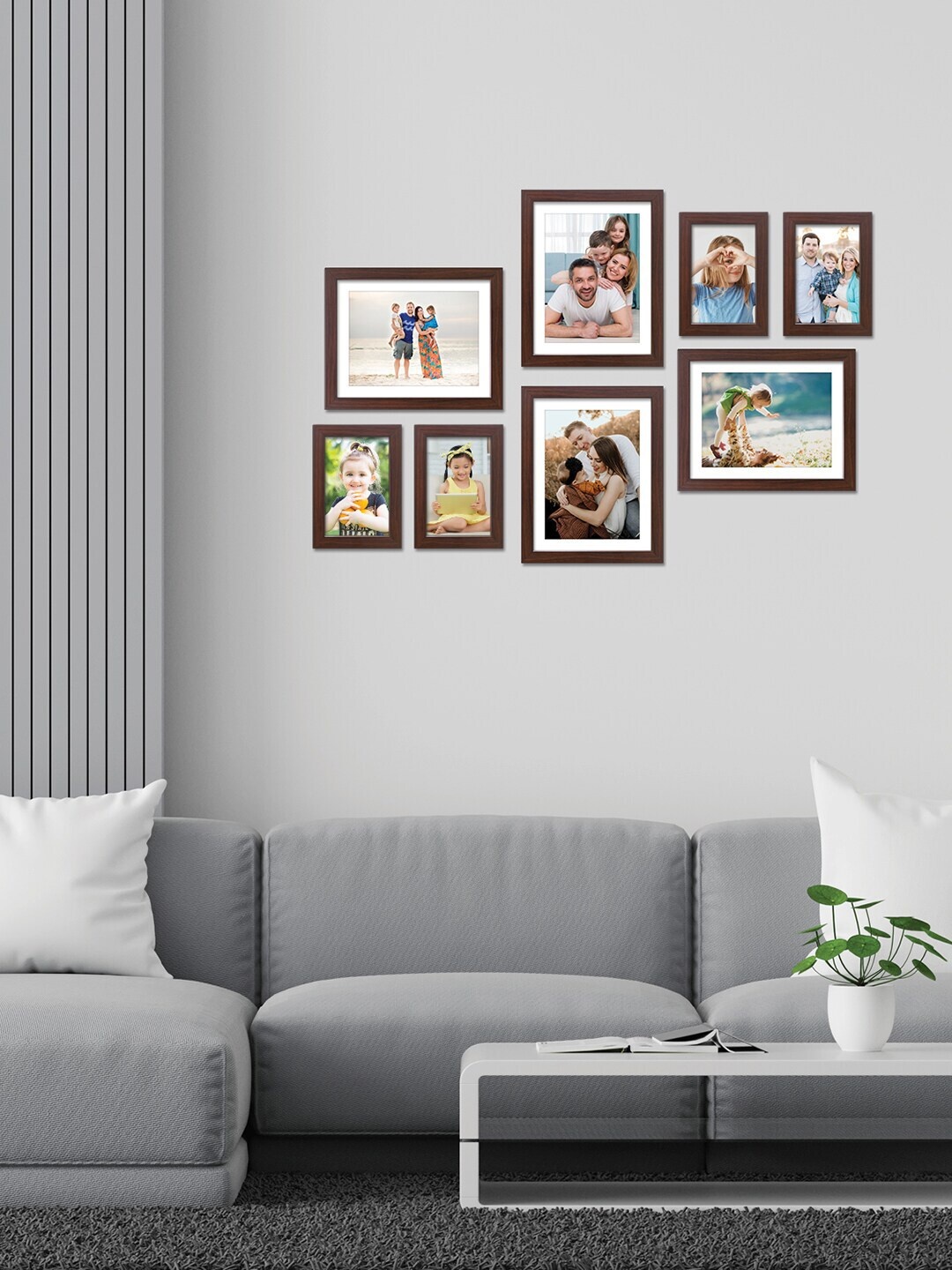 

RANDOM Set Of 8 Burgundy Solid Individual Wall Photo Frames