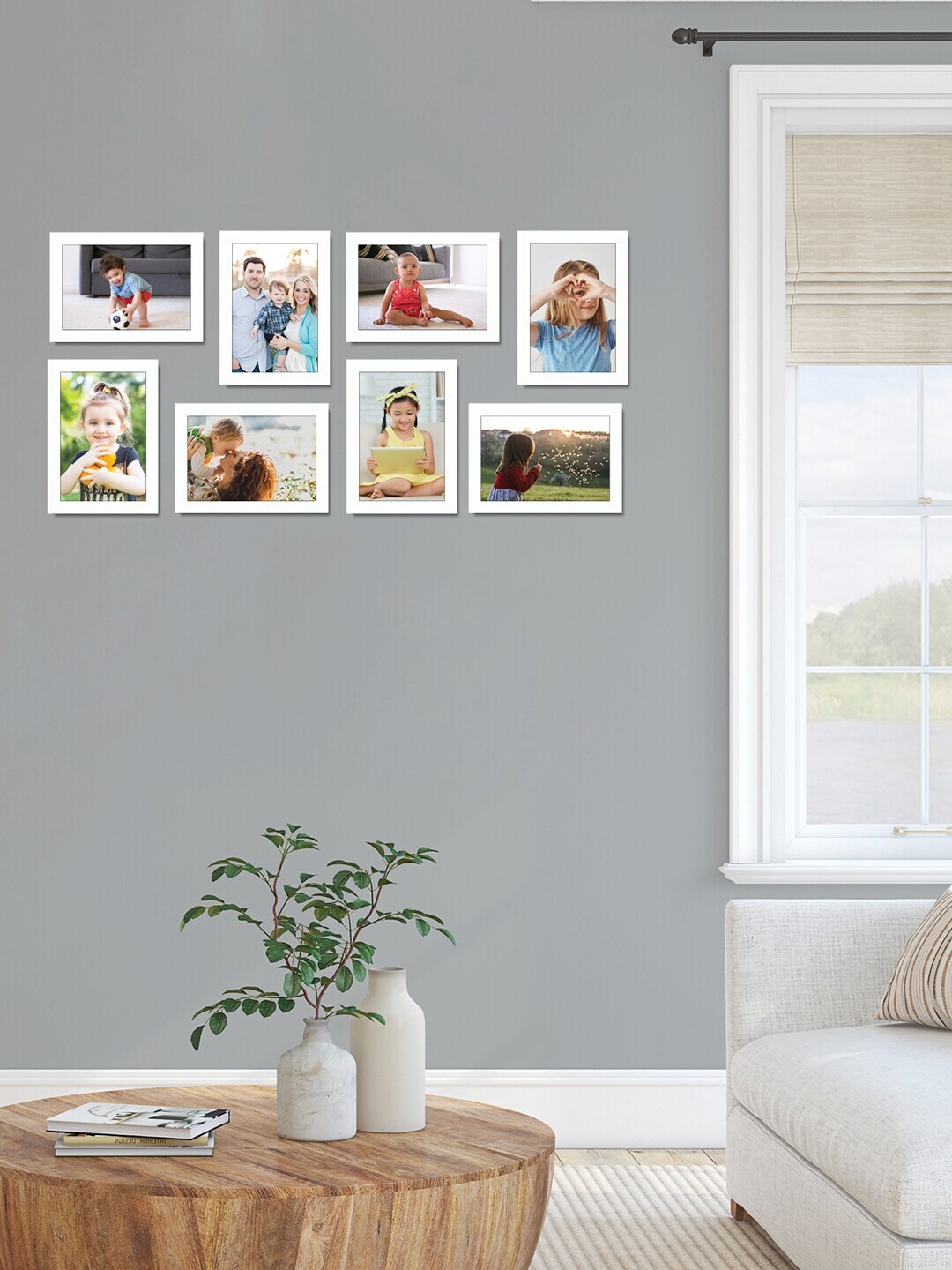 

RANDOM Set Of 8 White Solid Individual Photo Frames
