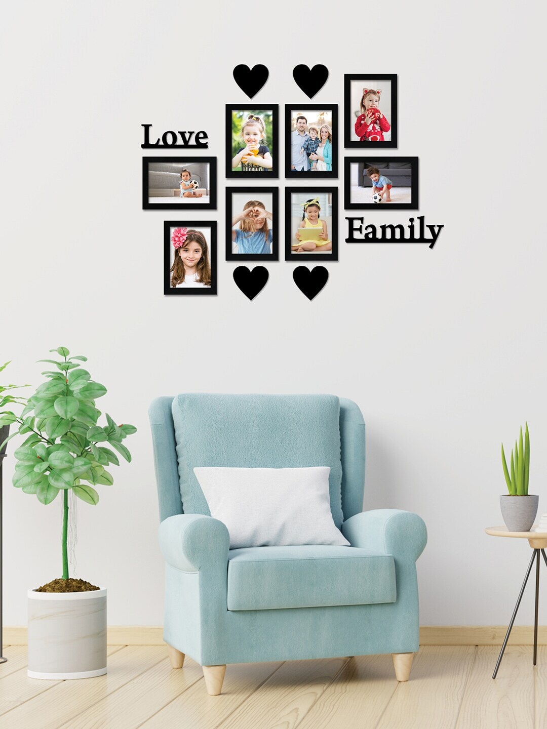 

RANDOM Set Of 8 Black Solid Individual Photo Frames