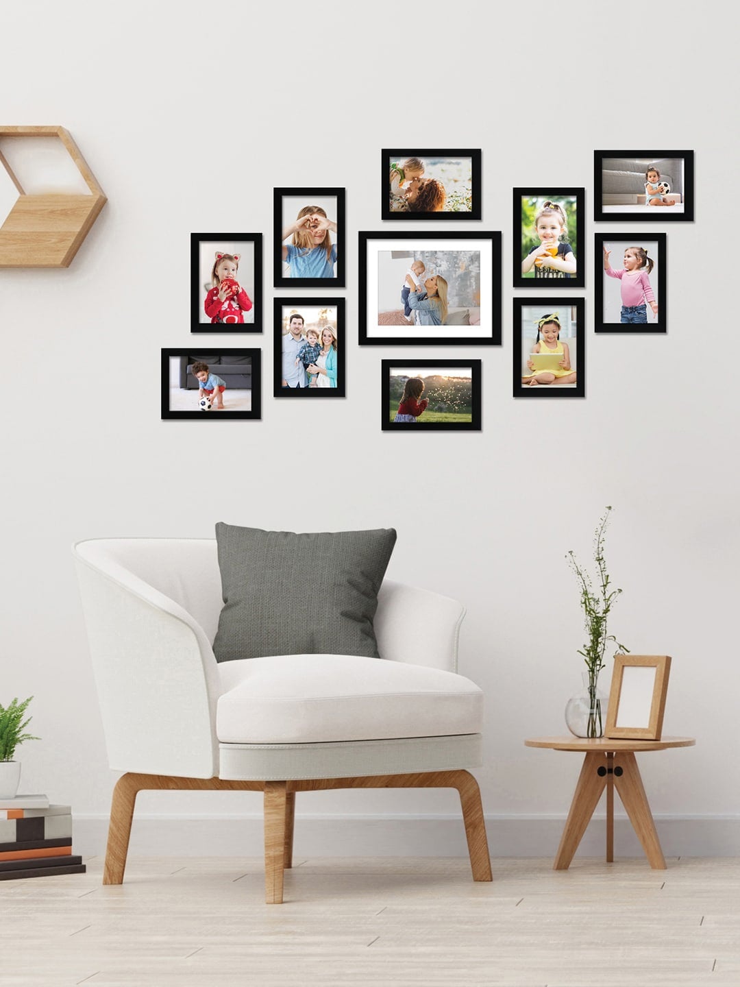 

RANDOM Set Of 11 Black Solid Individual Photo Frames