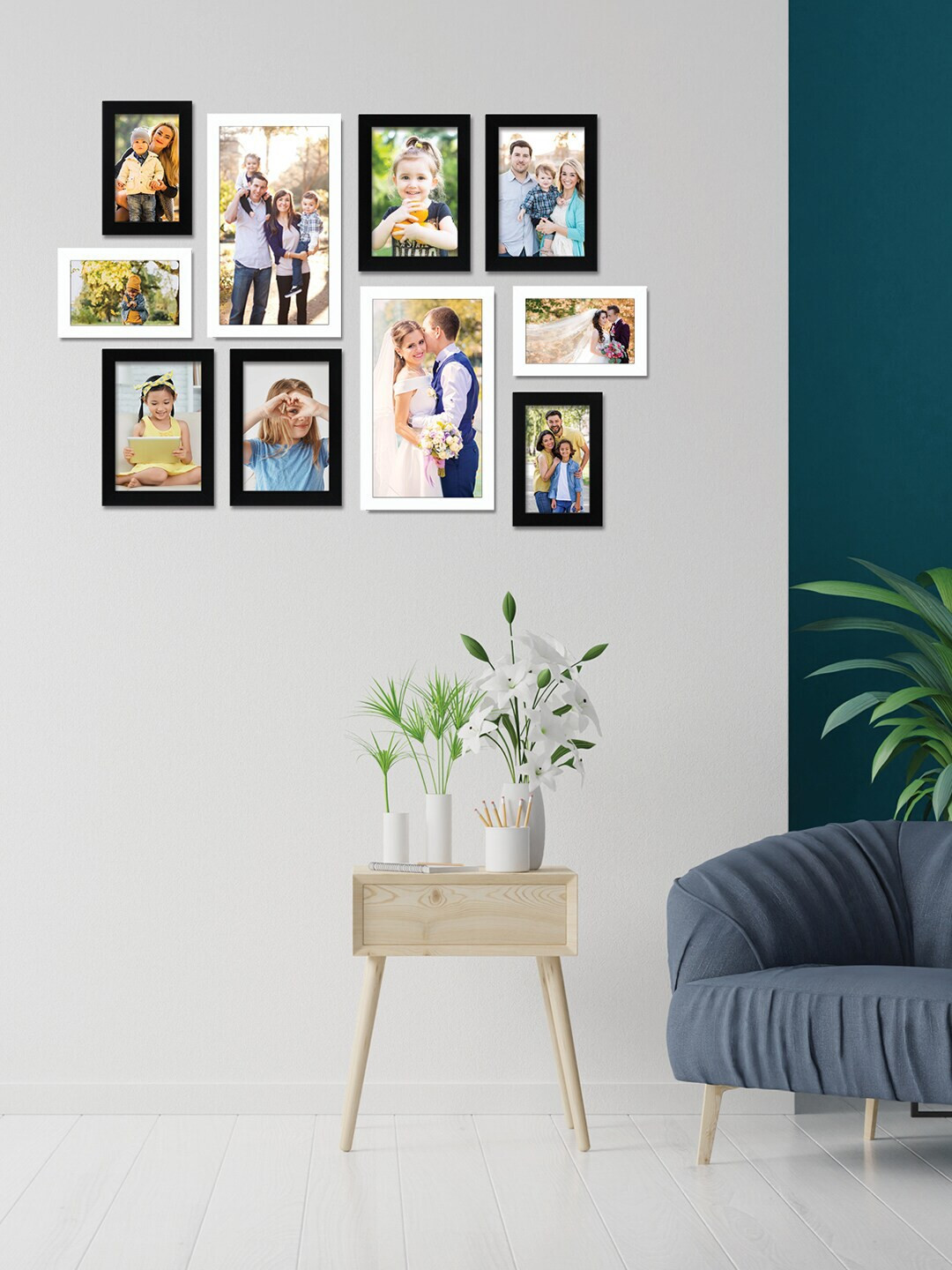 

RANDOM Set Of 10 Black & White Individual Photo Frames