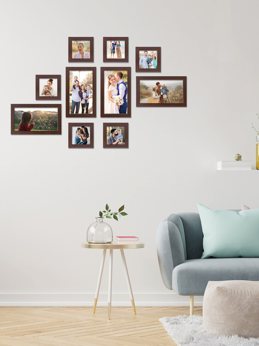 

RANDOM Set Of 10 Burgundy Solid Individual Photo Frames