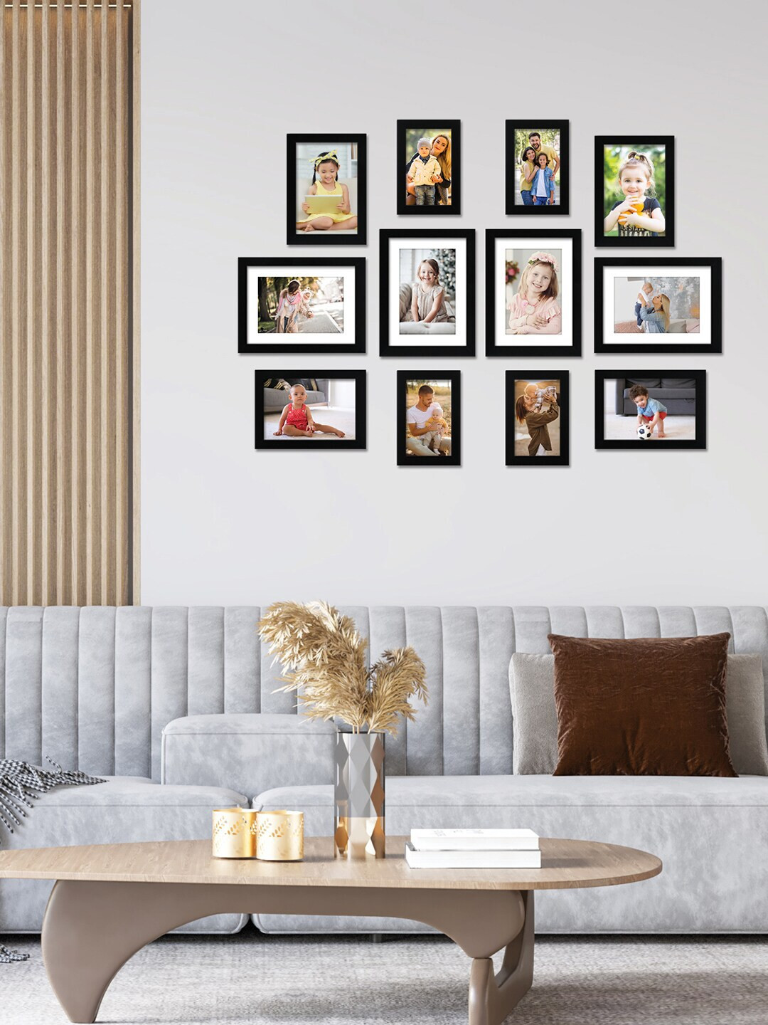 

RANDOM Set Of 12 Black Solid Individual Photo Frames