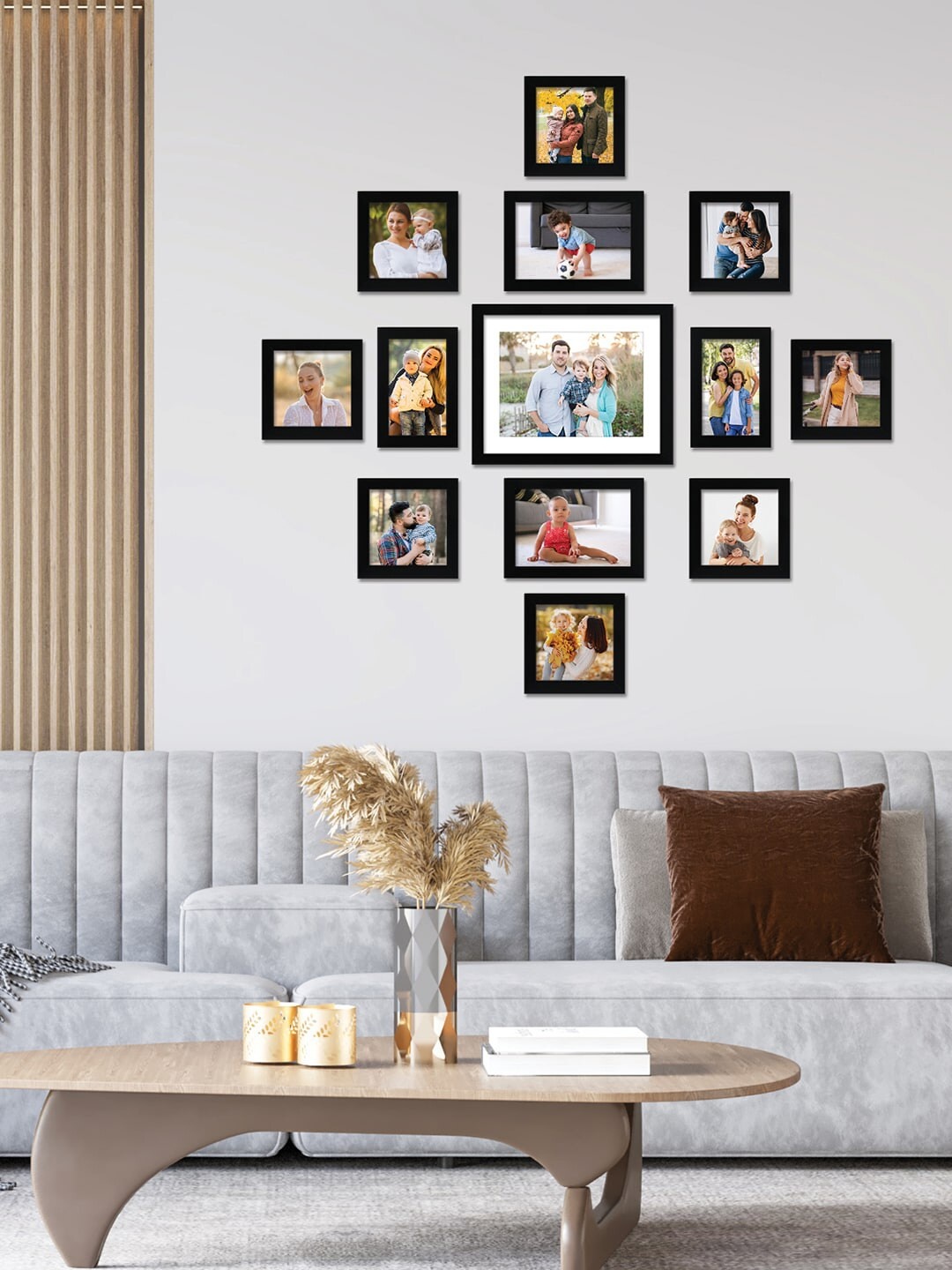 

RANDOM Set Of 13 Black Solid Individual Wall Photo Frames