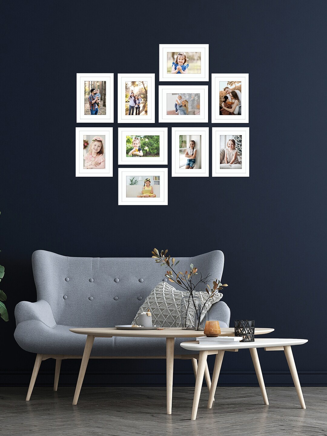 

RANDOM Set Of 10 White Solid Individual Photo Frames