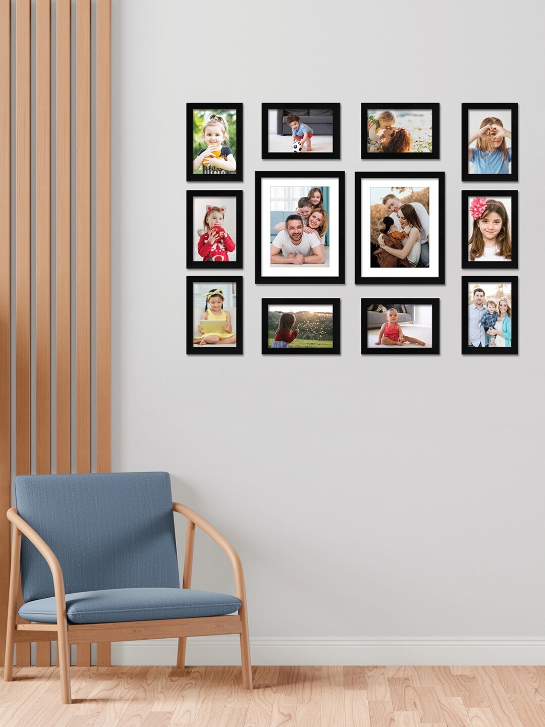 

RANDOM Set Of 12 Black Individual Photo Frames