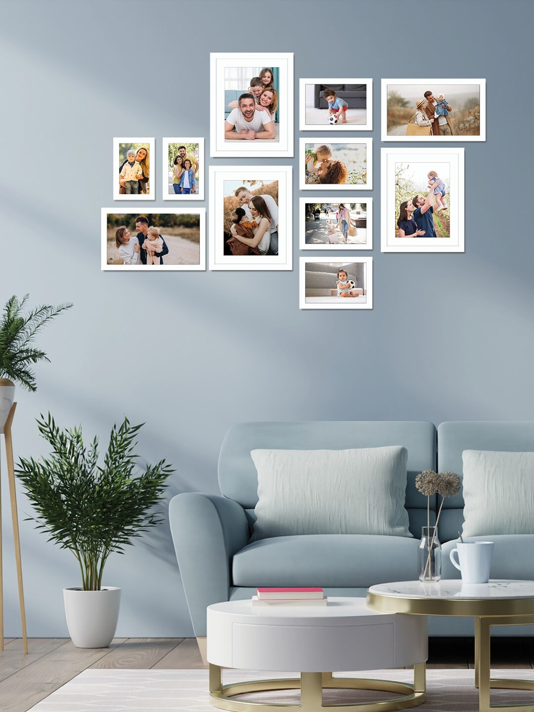 

RANDOM Set Of 11 White Solid Individual Photo Frames