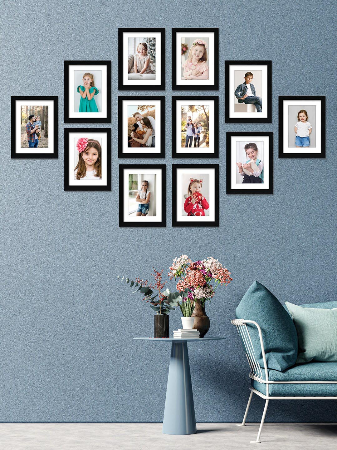 

RANDOM Set Of 12 Black Solid Individual Photo Frames
