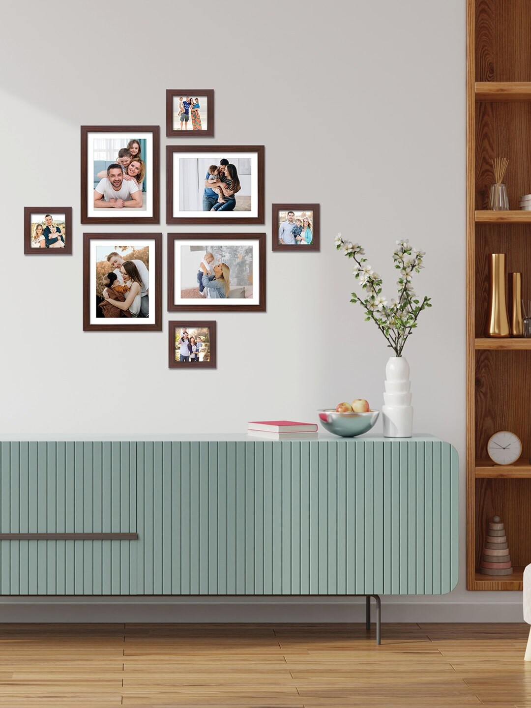 

RANDOM Set Of 8 Burgundy Solid Individual Wall Photo Frames