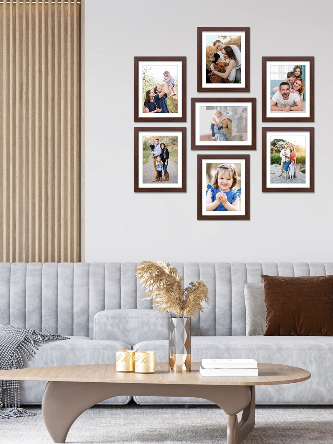 

RANDOM Set Of 7 Burgundy Solid Individual Photo Frames