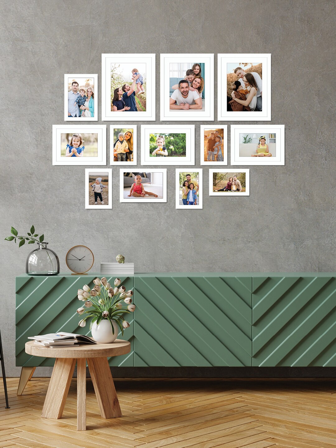 

RANDOM Set Of 13 White Solid Individual Photo Frames