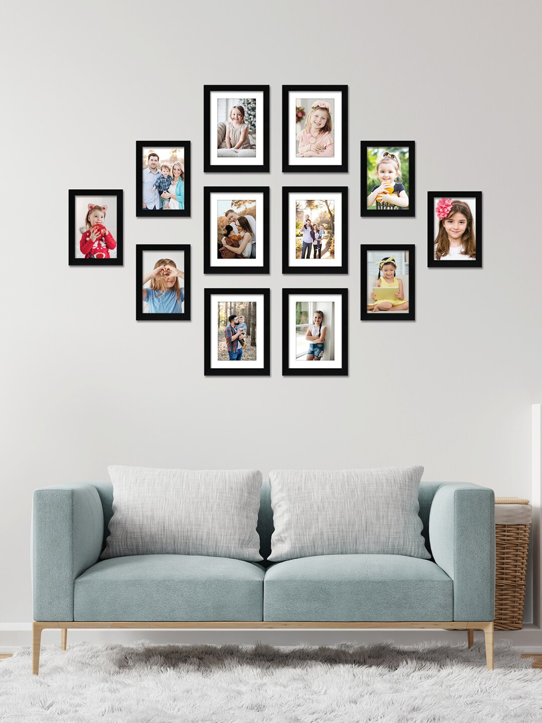 

RANDOM Set Of 12 Black Solid Individual Photo Frames