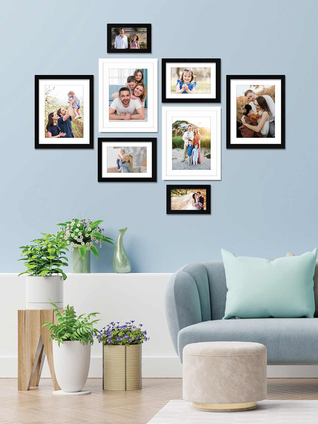 

RANDOM Set Of 8 Black & White Individual Photo Frames