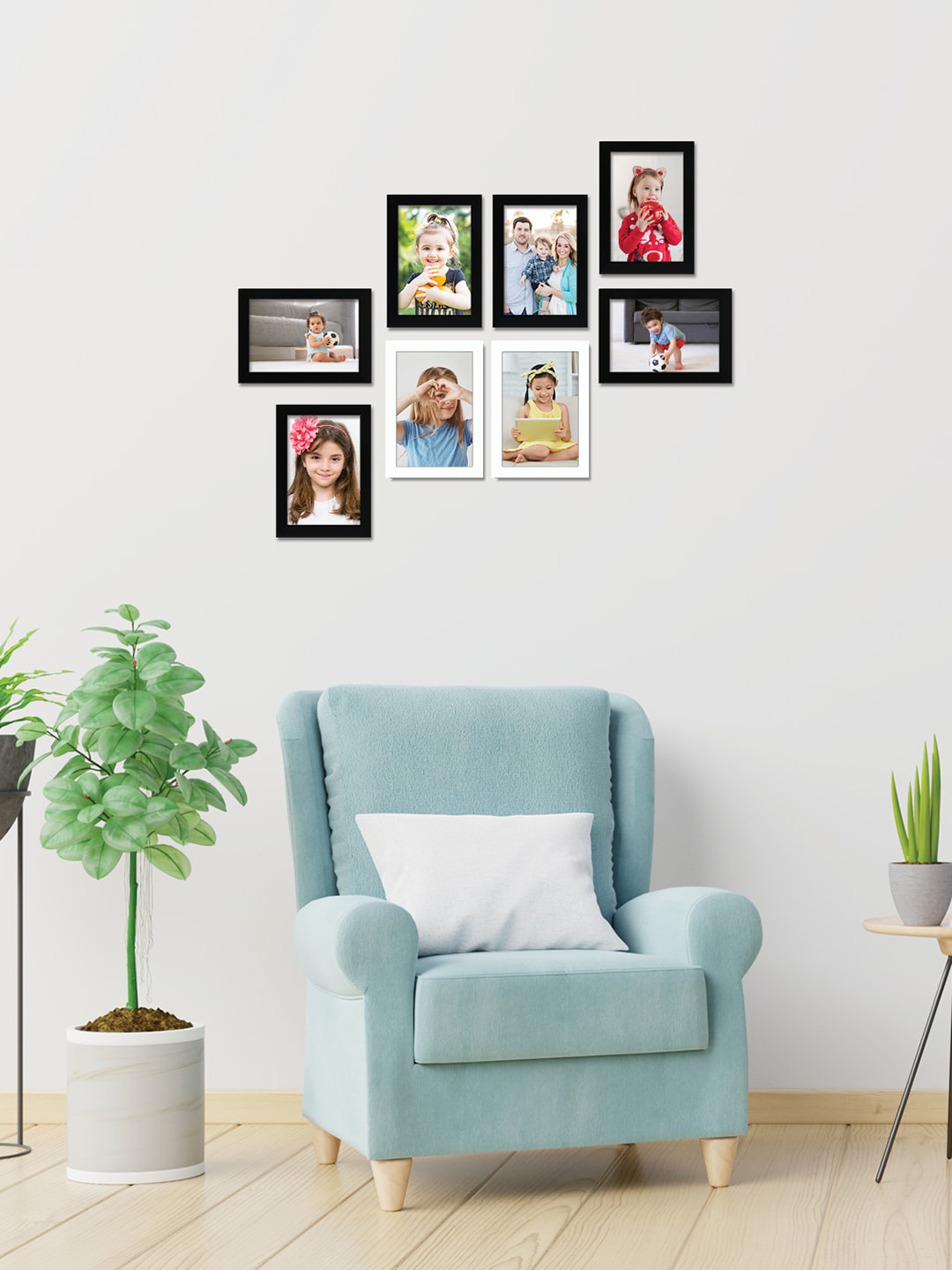 

RANDOM Set Of 8 Black Solid Individual Photo Frames