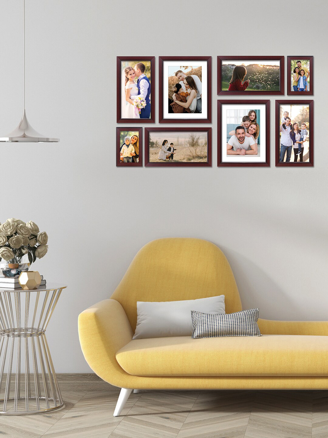 

RANDOM Set Of 8 Burgundy Solid Individual Photo Frames