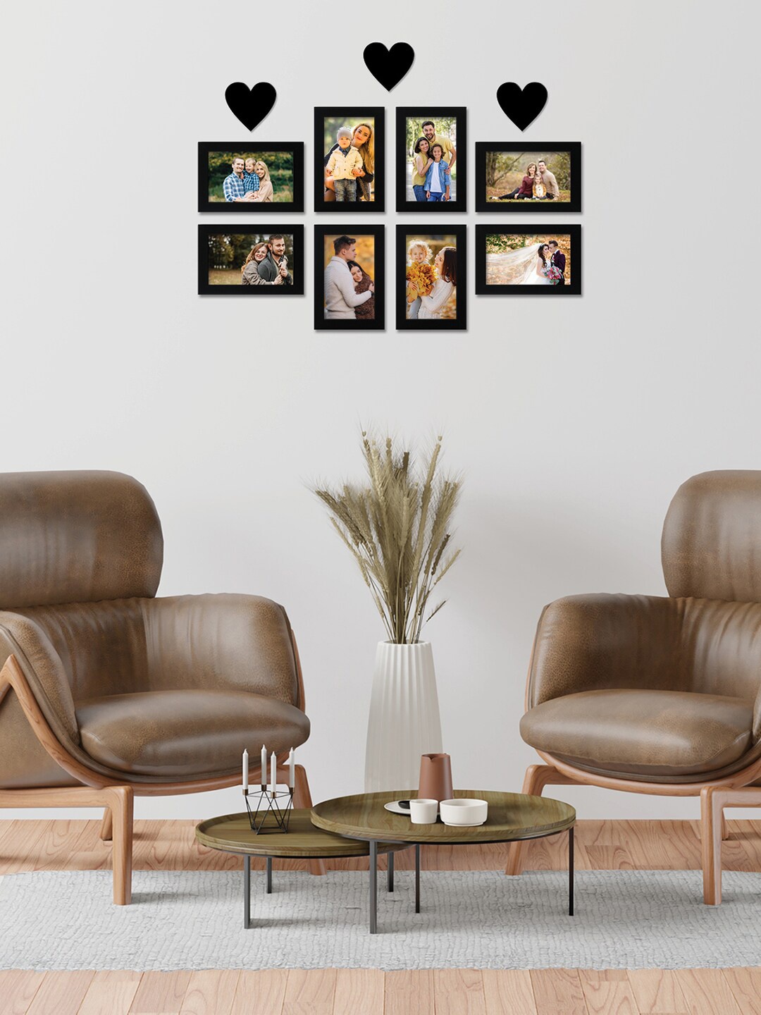 

RANDOM Set Of 8 Black Solid Individual Photo Frames