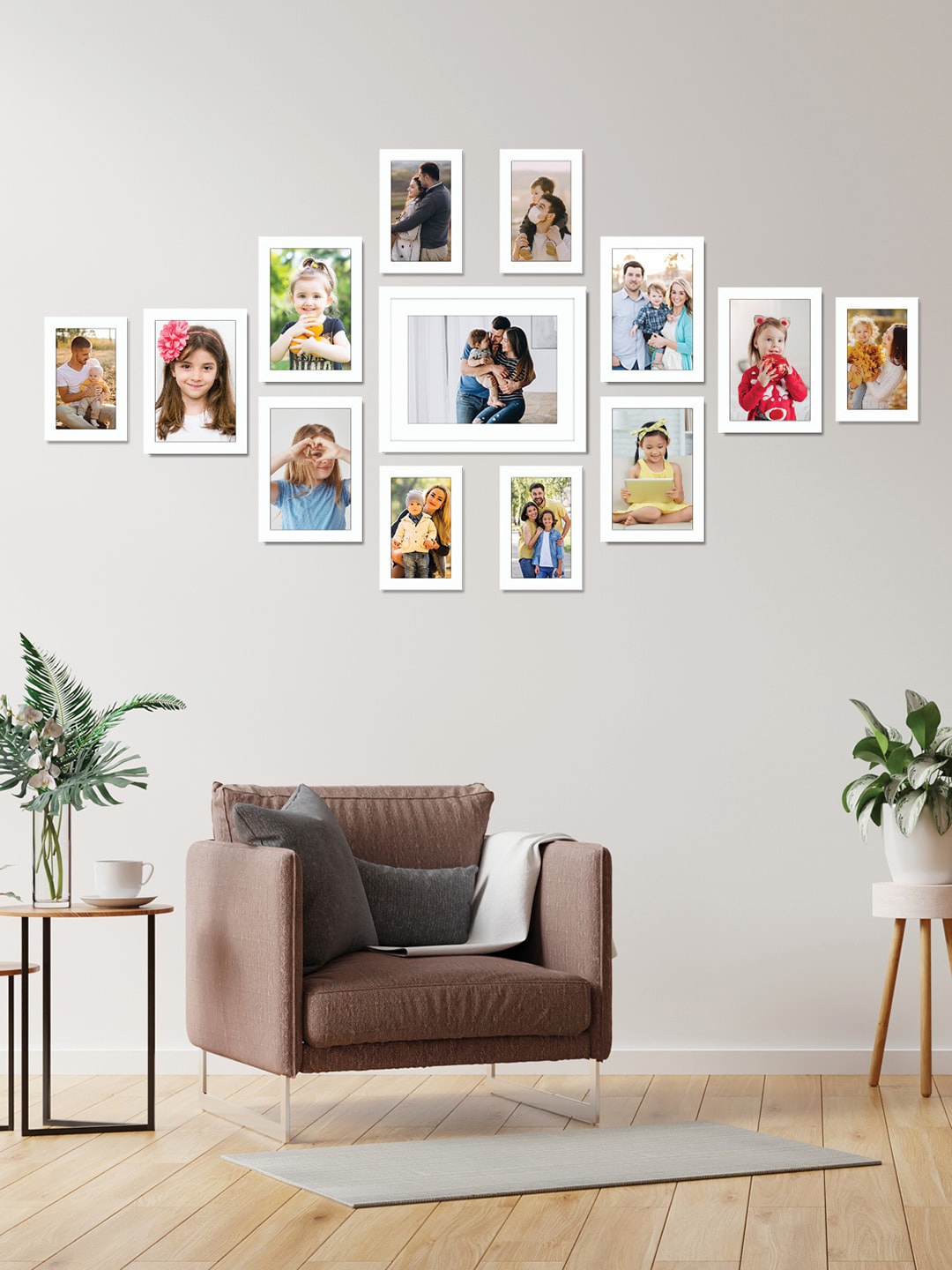 

RANDOM Set Of 13 White Solid Individual Photo Frames