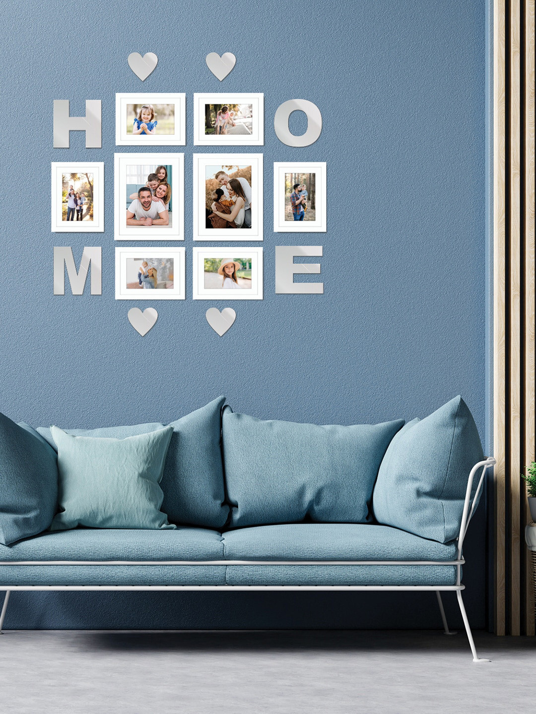 

RANDOM Set Of 8 White Solid Individual Photo Frames