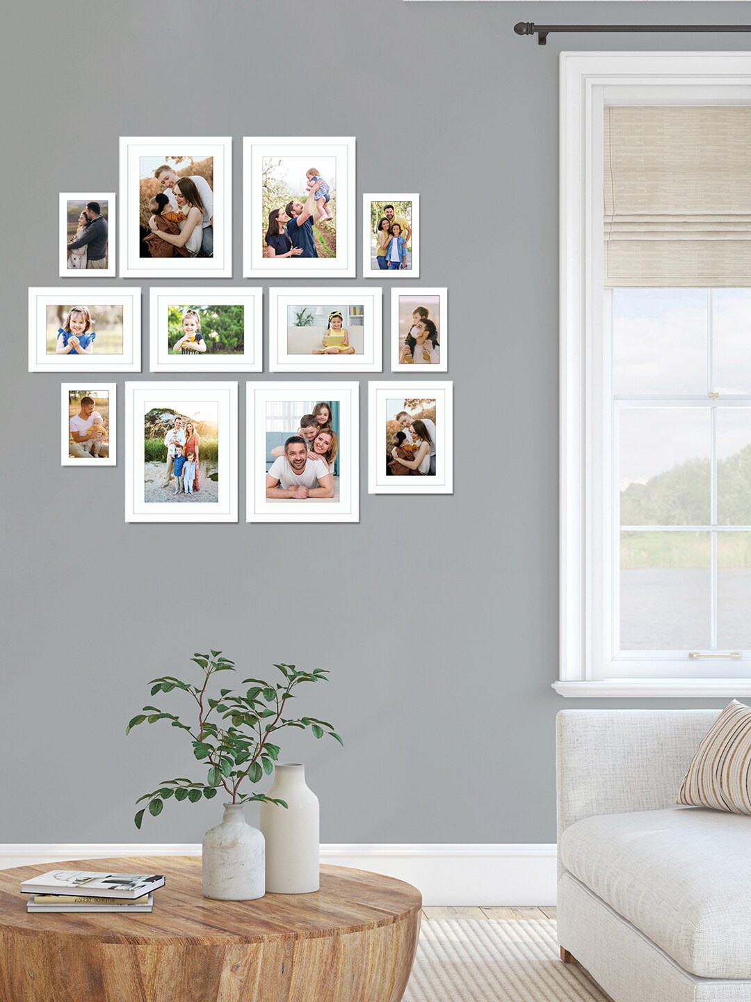 

RANDOM Set Of 12 White Solid Individual Photo Frames