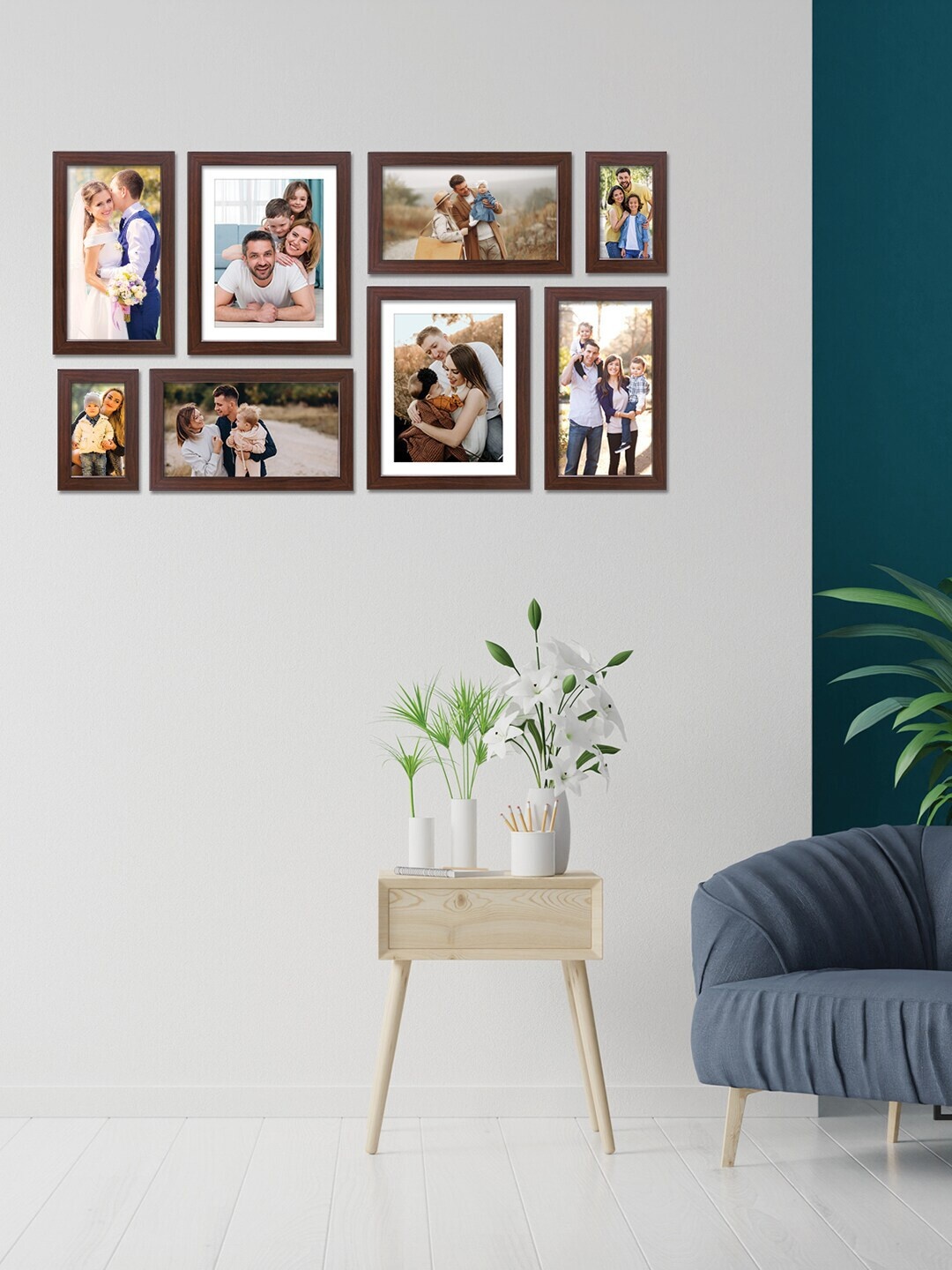 

RANDOM Set Of 8 Burgundy Individual Photo Frames