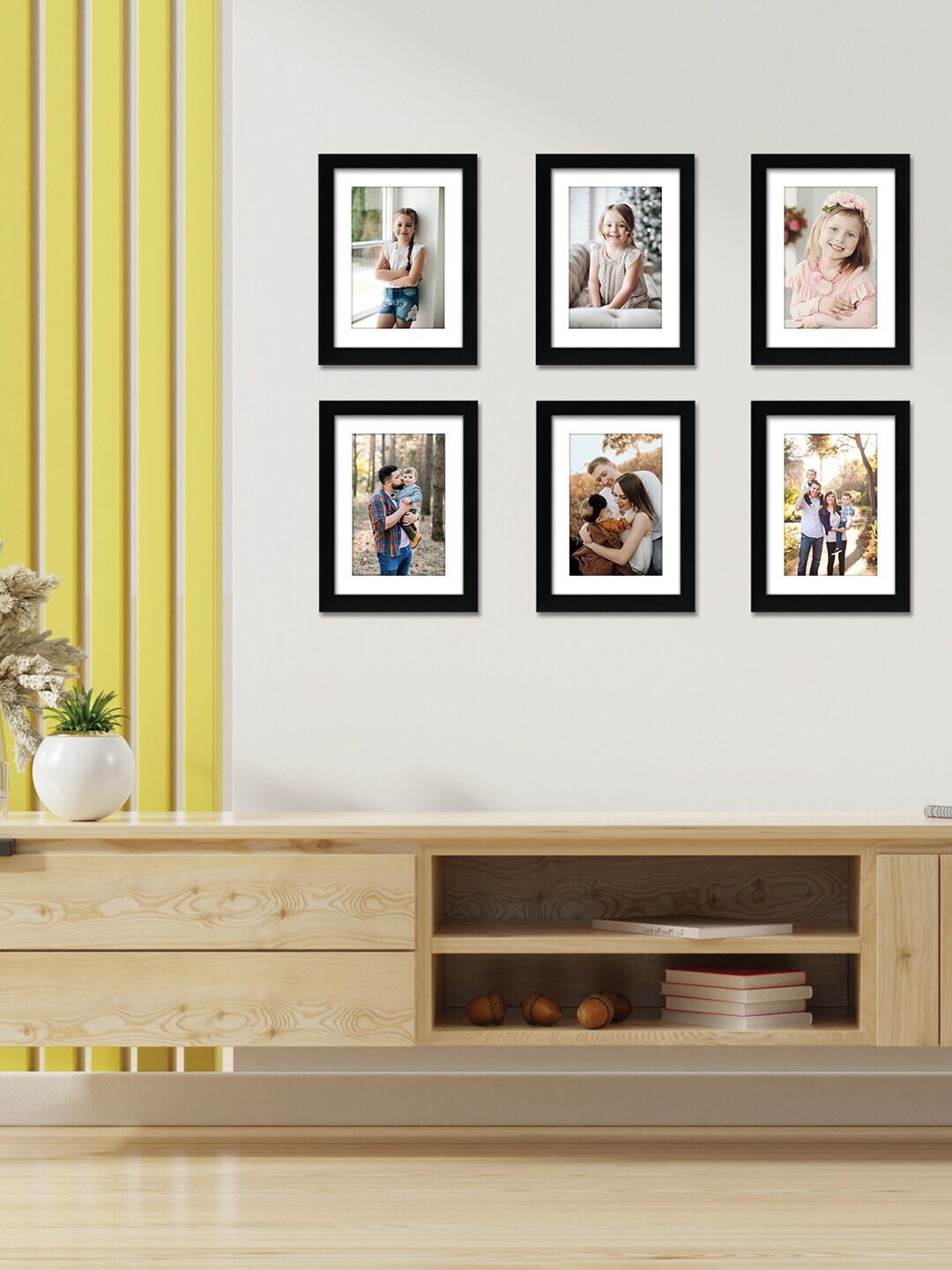 

RANDOM Set Of 6 Black Solid Individual Wall Photo Frames