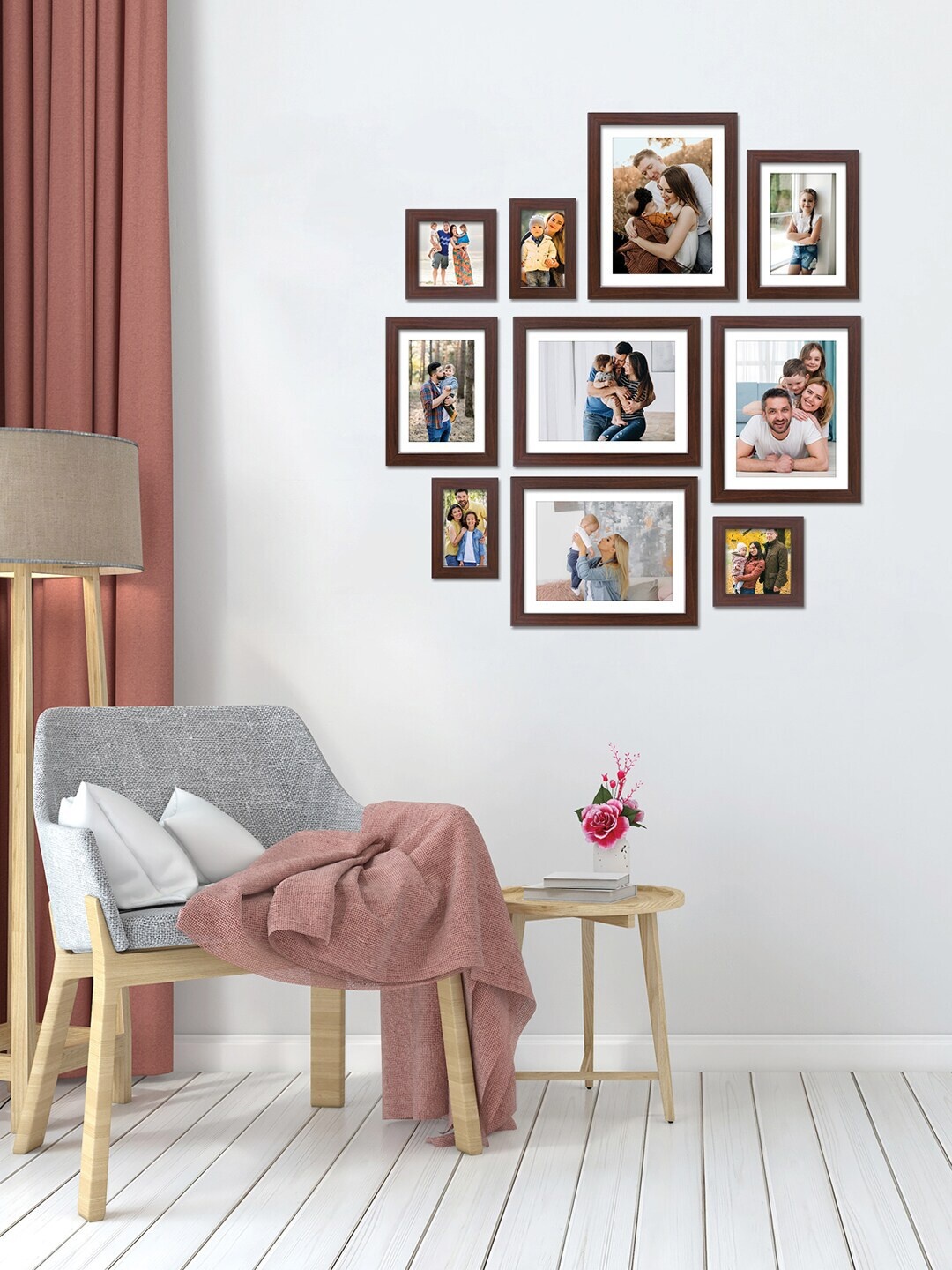 

RANDOM Set Of 10 Burgundy Solid Individual Photo Frames