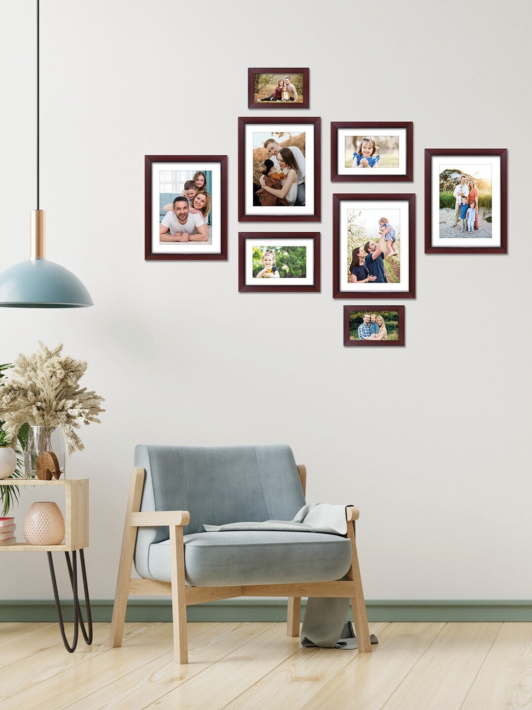 

RANDOM Set of 8 Burgundy Solid Individual Wall Photo Frames