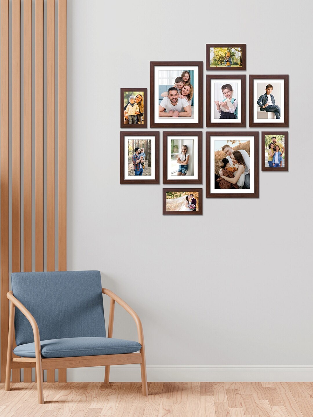 

RANDOM Set Of 10 Burgundy Solid Individual Wall Photo Frames