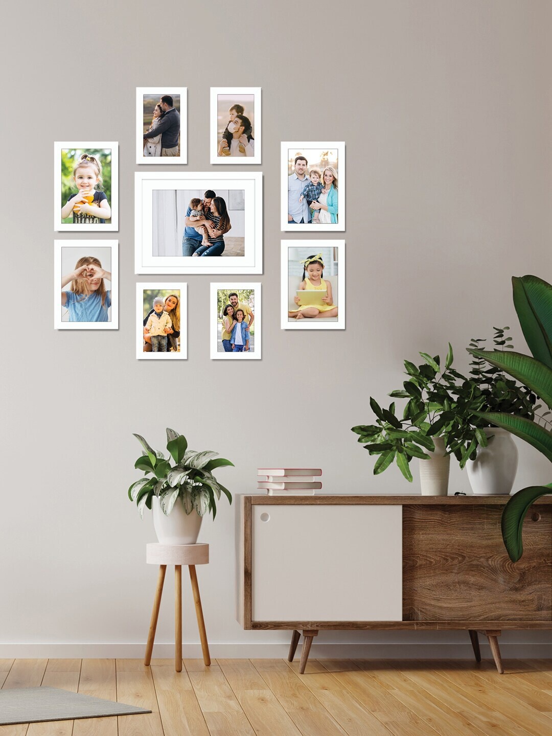

RANDOM Set Of 9 White Solid Individual Wall Photo Frames