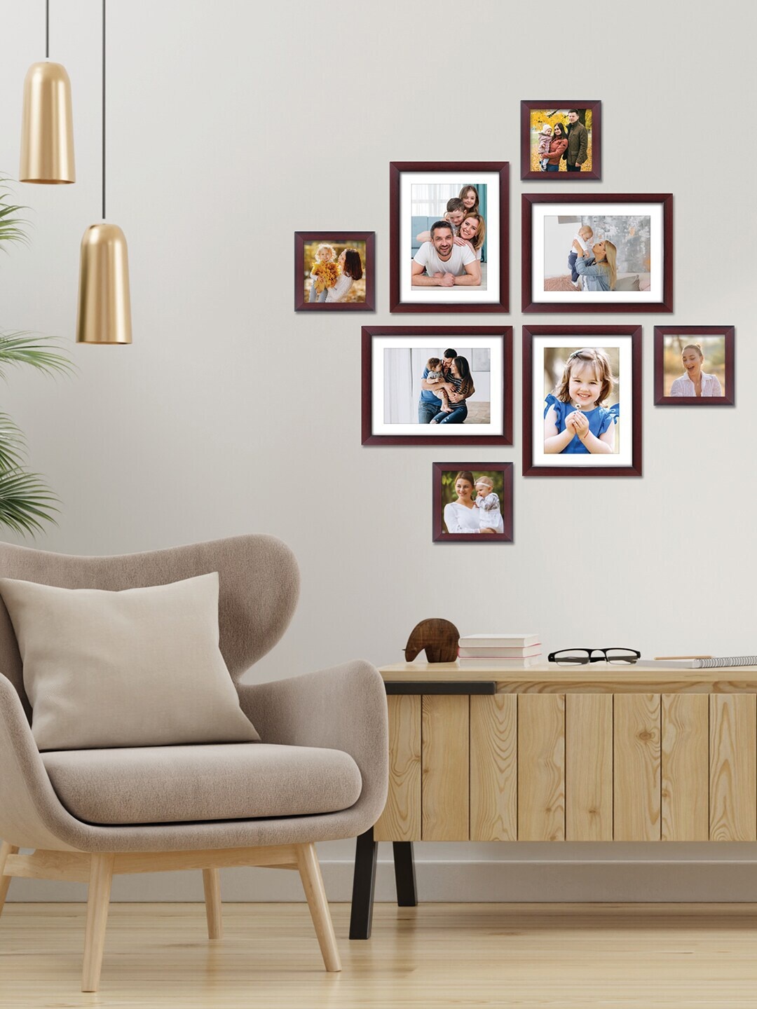 

RANDOM Set Of 8 Burgundy Individual Photo Frames