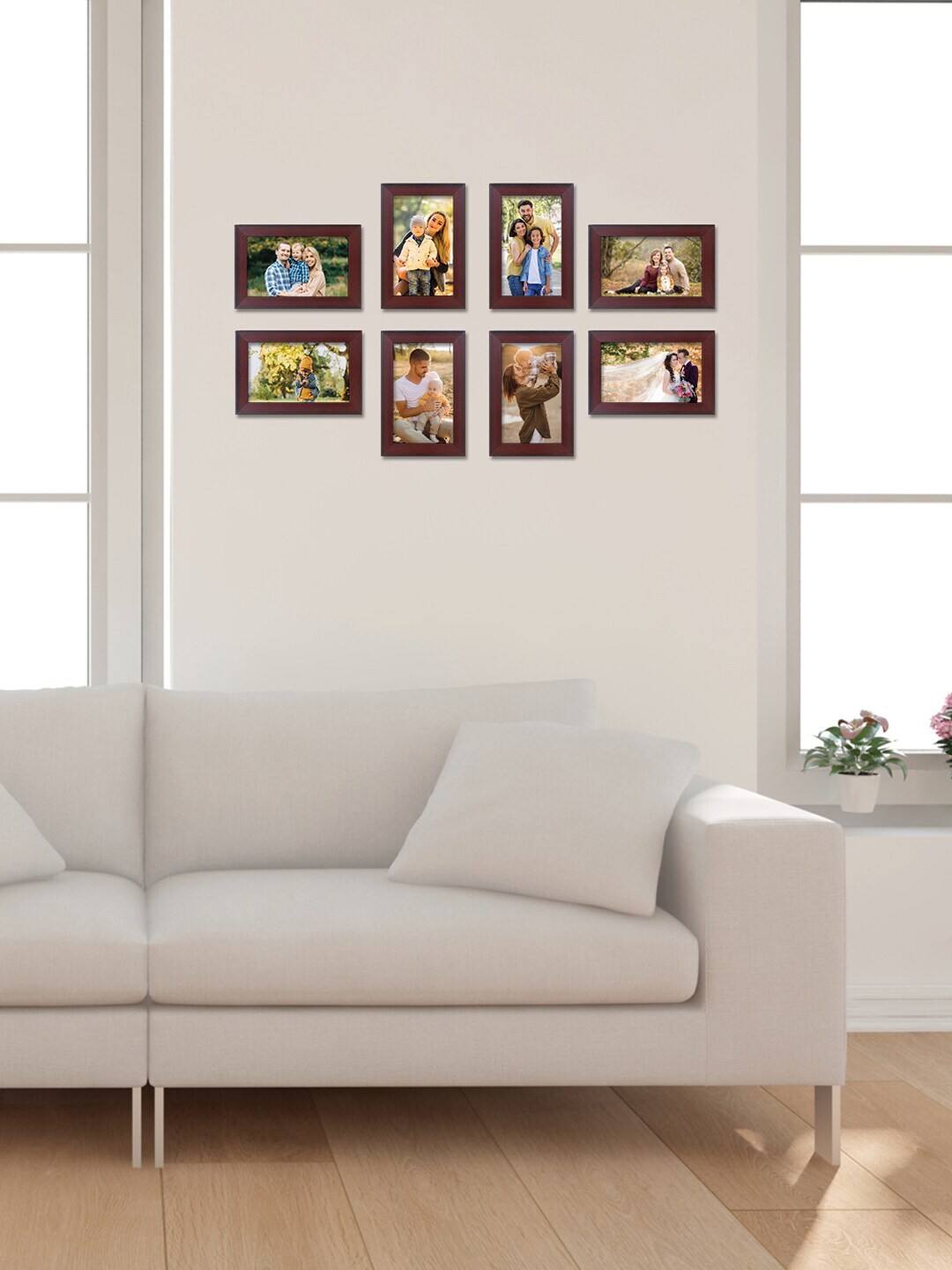 

RANDOM Set Of 8 Burgundy Solid Individual Wall Photo Frames
