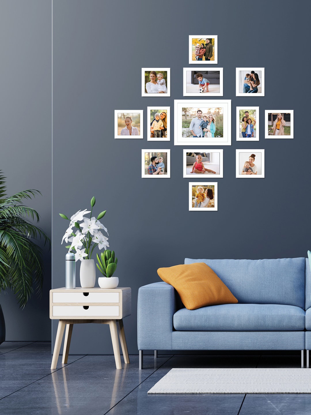

RANDOM Set Of 13 White Solid Individual Wall Photo Frames