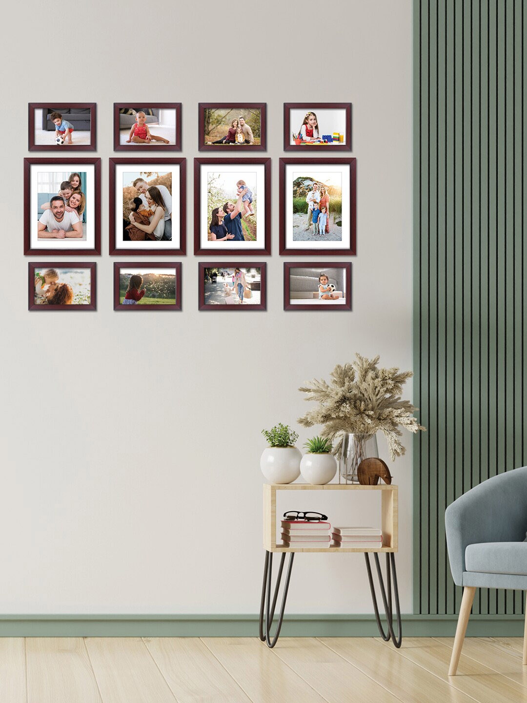 

RANDOM Set Of 12 Burgundy Solid Individual Wall Photo Frames