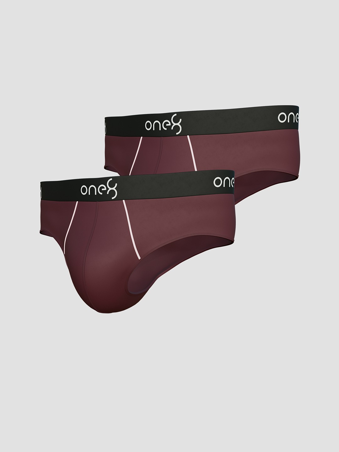 

one8 by Virat Kohli Men Pack of 2 Super Soft Elastic Brief - SC102MA2P-L, Red