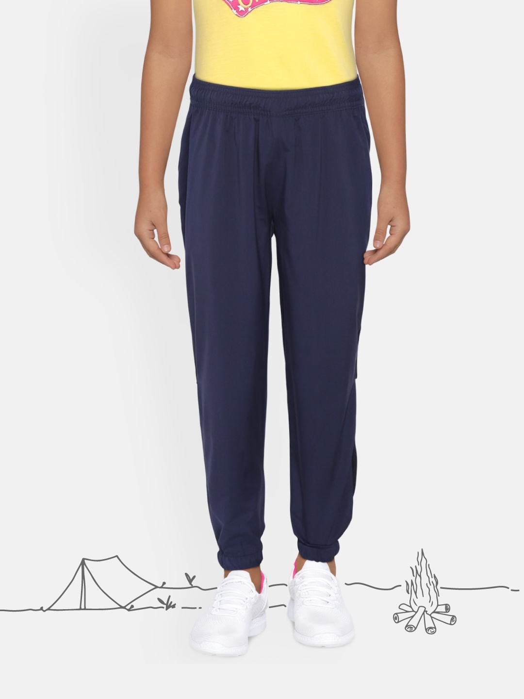 

HRX by Hrithik Roshan Girls Navy Blue Solid Rapid-Dry Joggers
