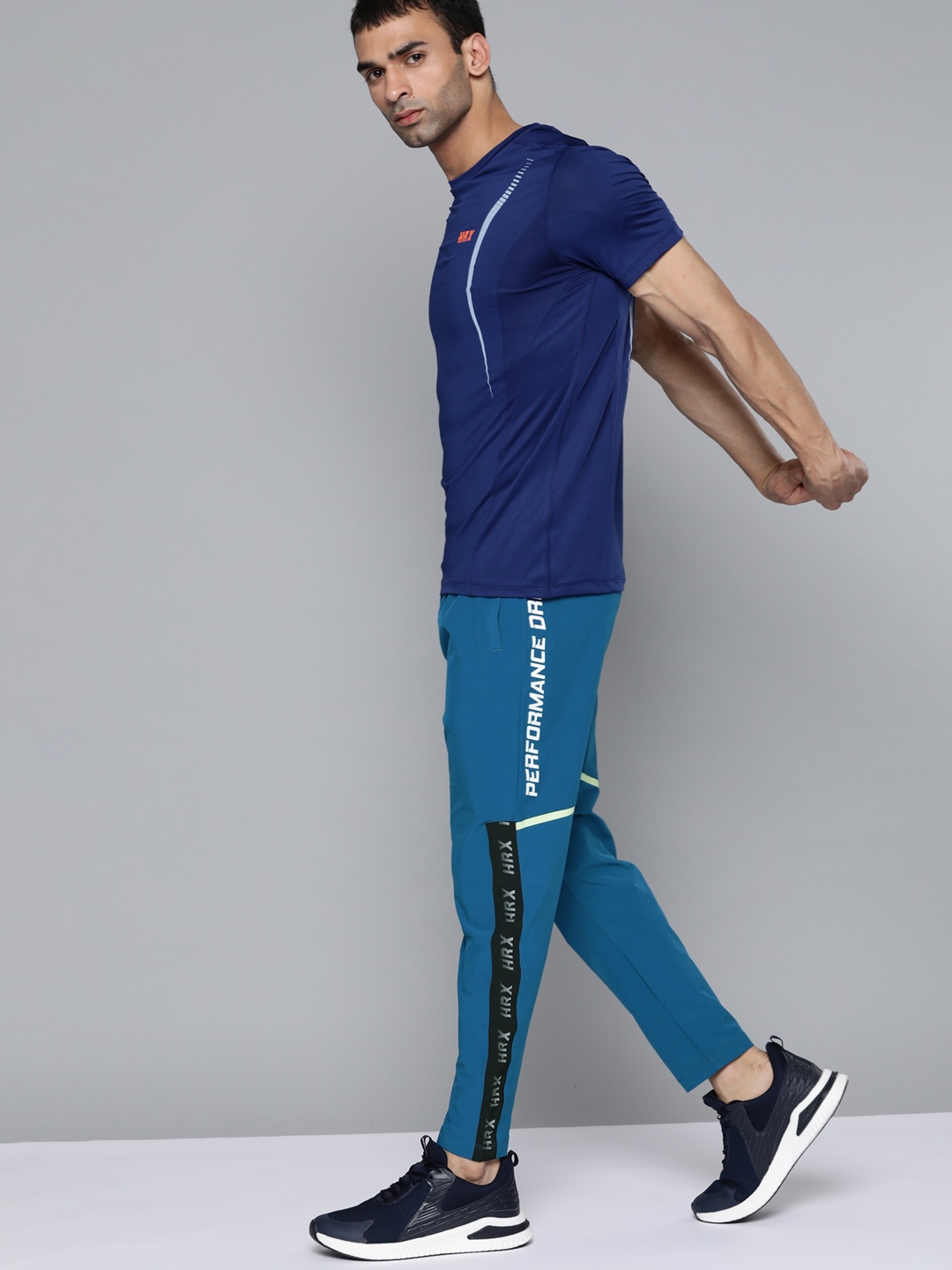 

HRX By Hrithik Roshan Training Men Blue Beast Rapid-Dry Typographic Track Pant