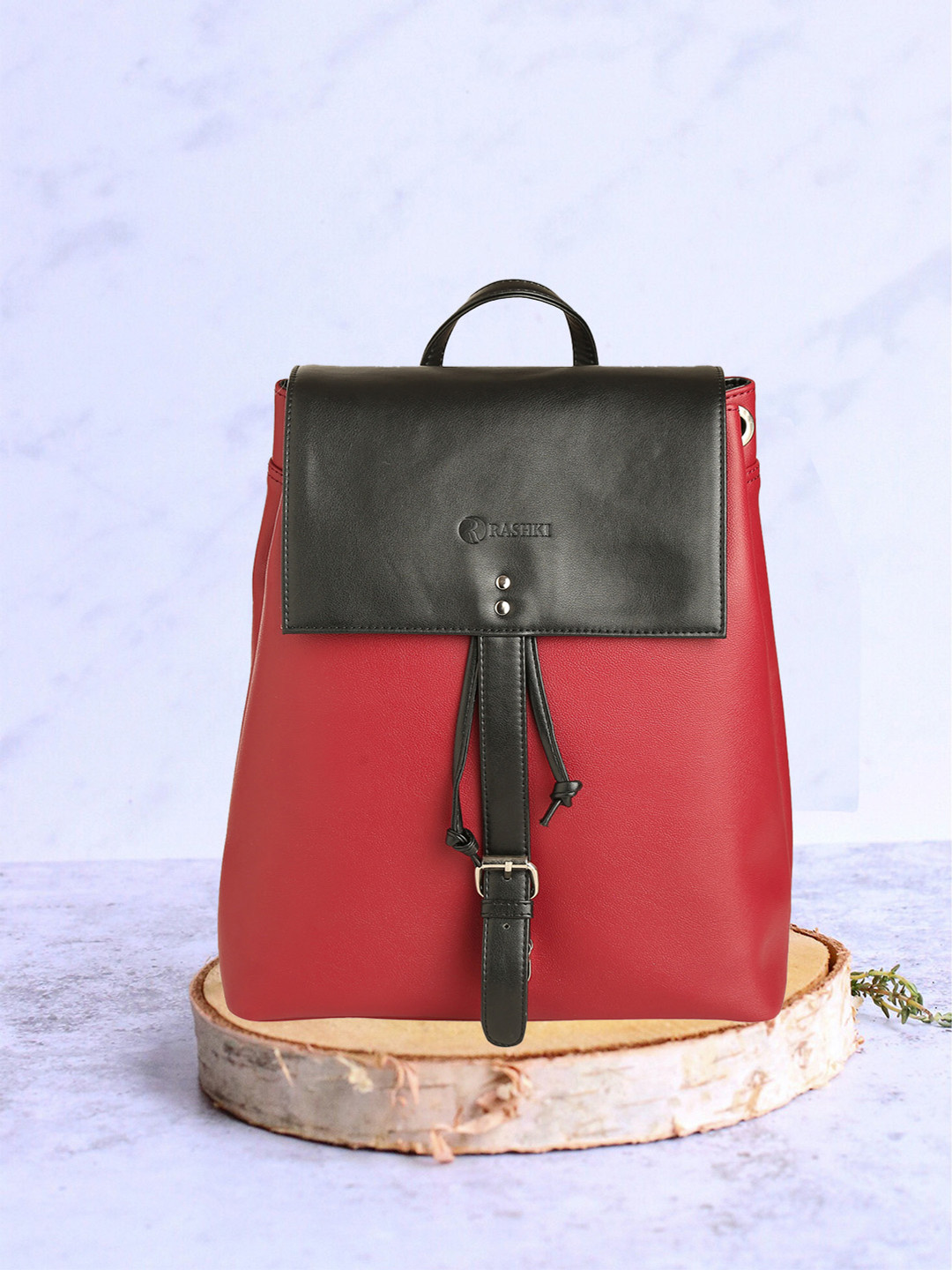 

RASHKI Women Red & Black Colourblocked 15 Inch Sustainable Backpack