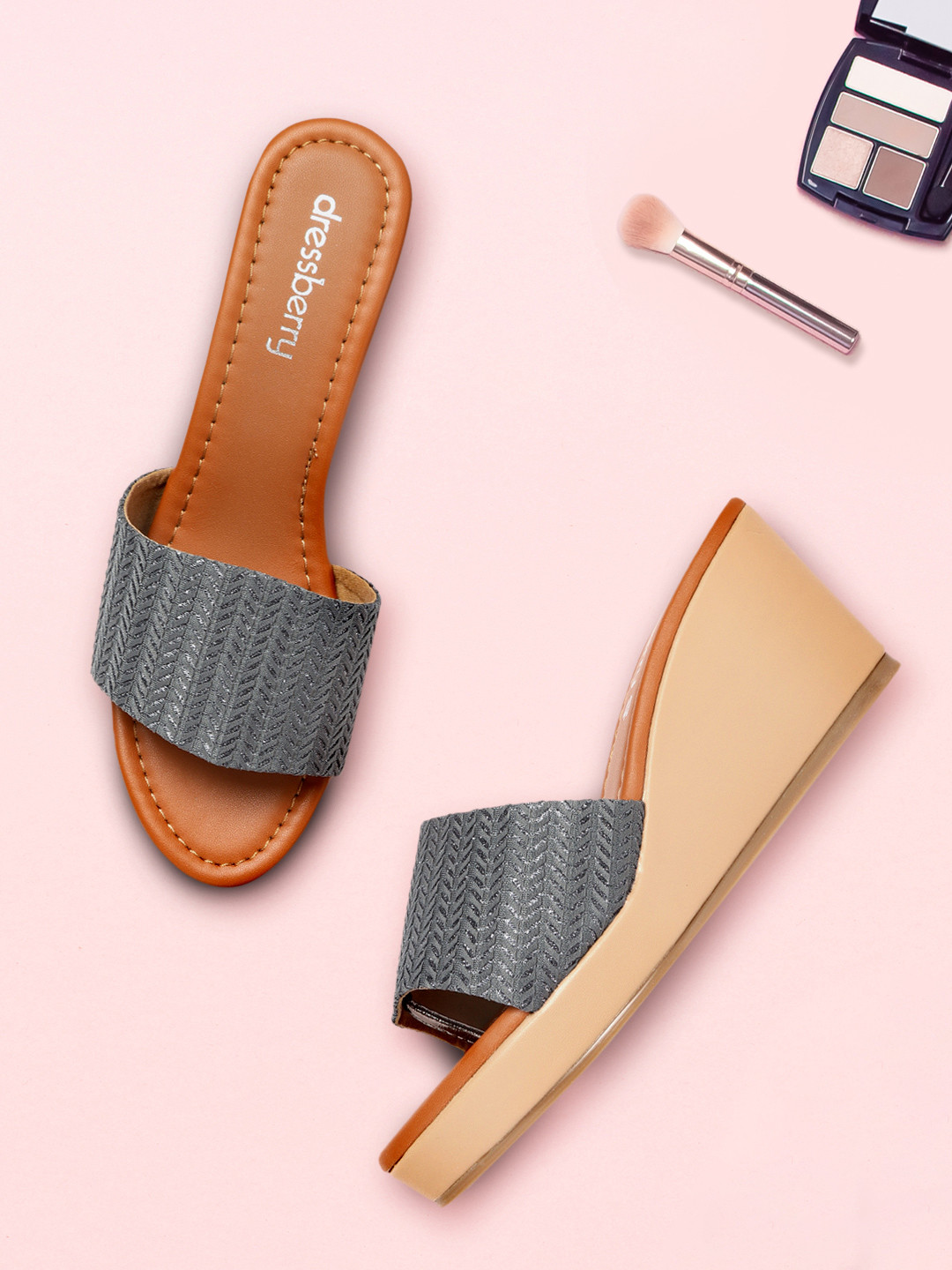 

DressBerry Blue Textured Wedge Heels