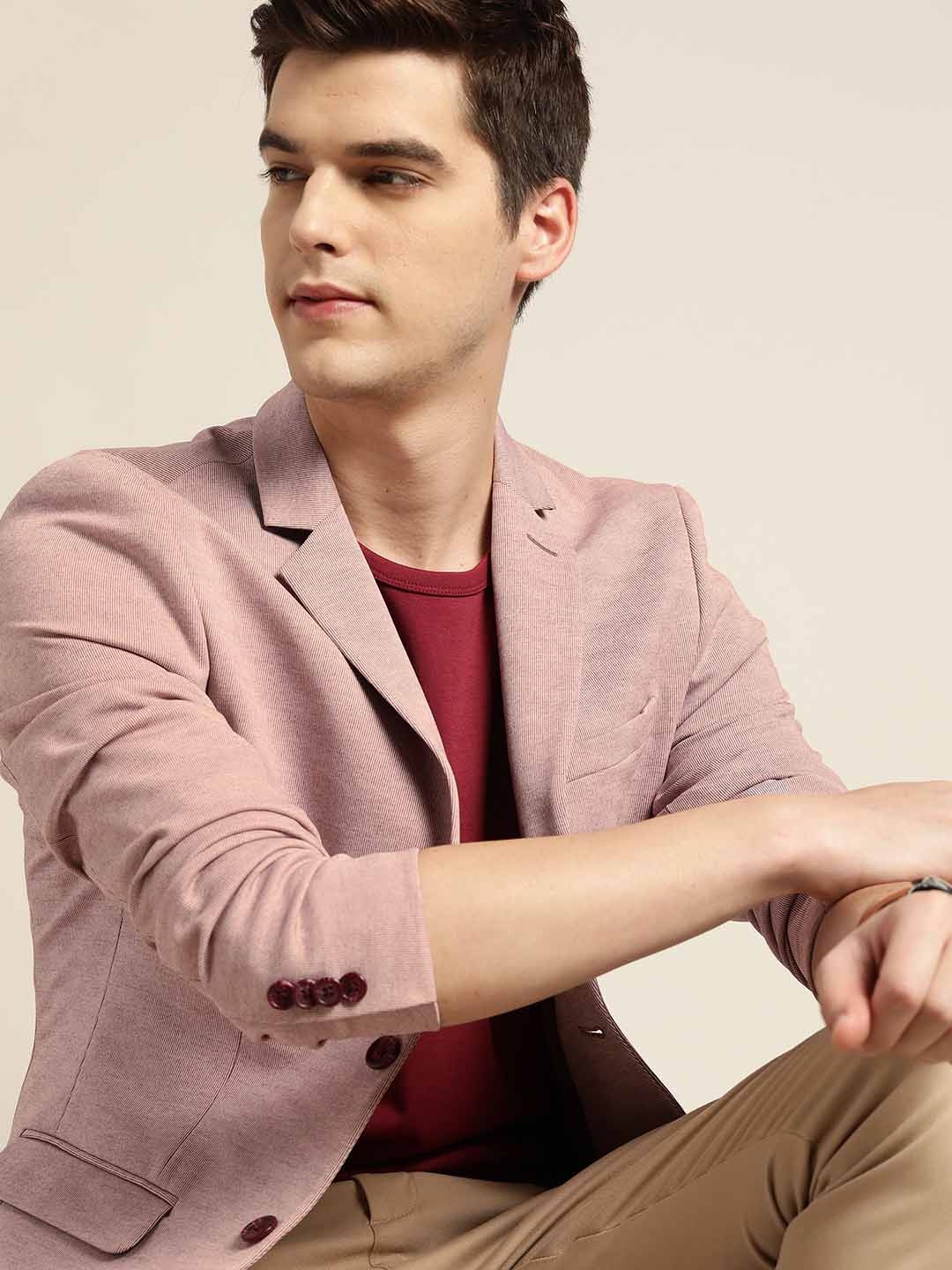 

INVICTUS Men Pink Slim Fit Solid Smart Casual Blazer