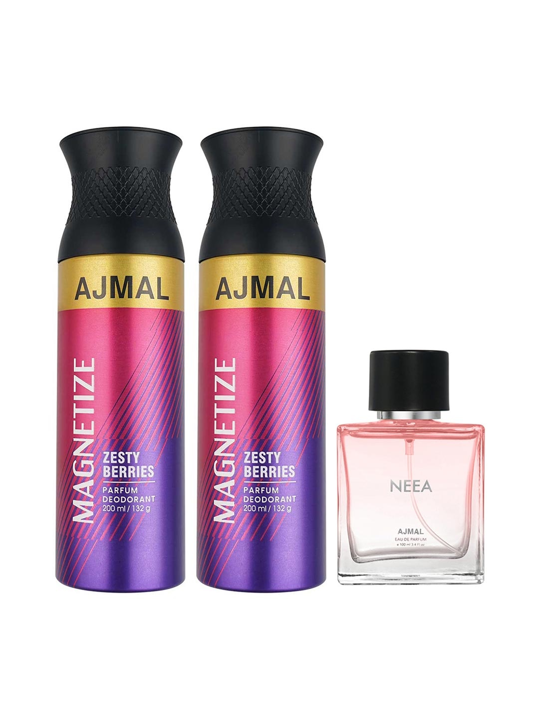 

Ajmal Set Of 3 Magnetize Deodorant & Neea EDP, Multi