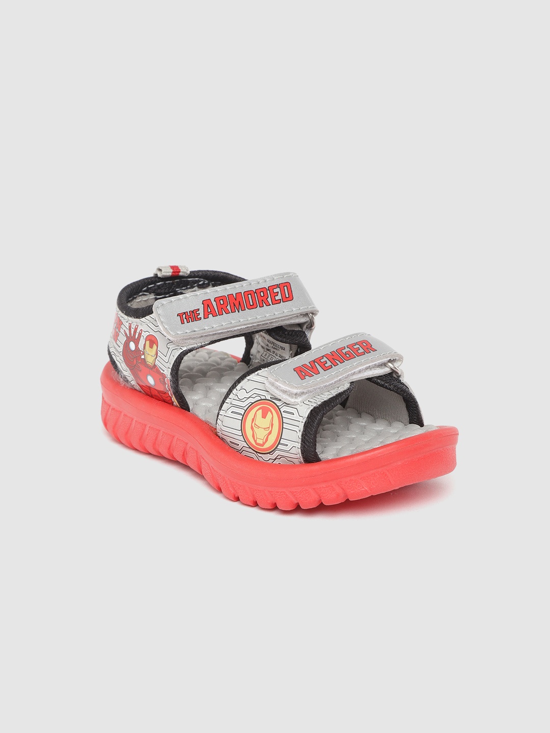 

toothless Boys Grey & Red Marvel Avengers Iron Man Print Sports Sandals