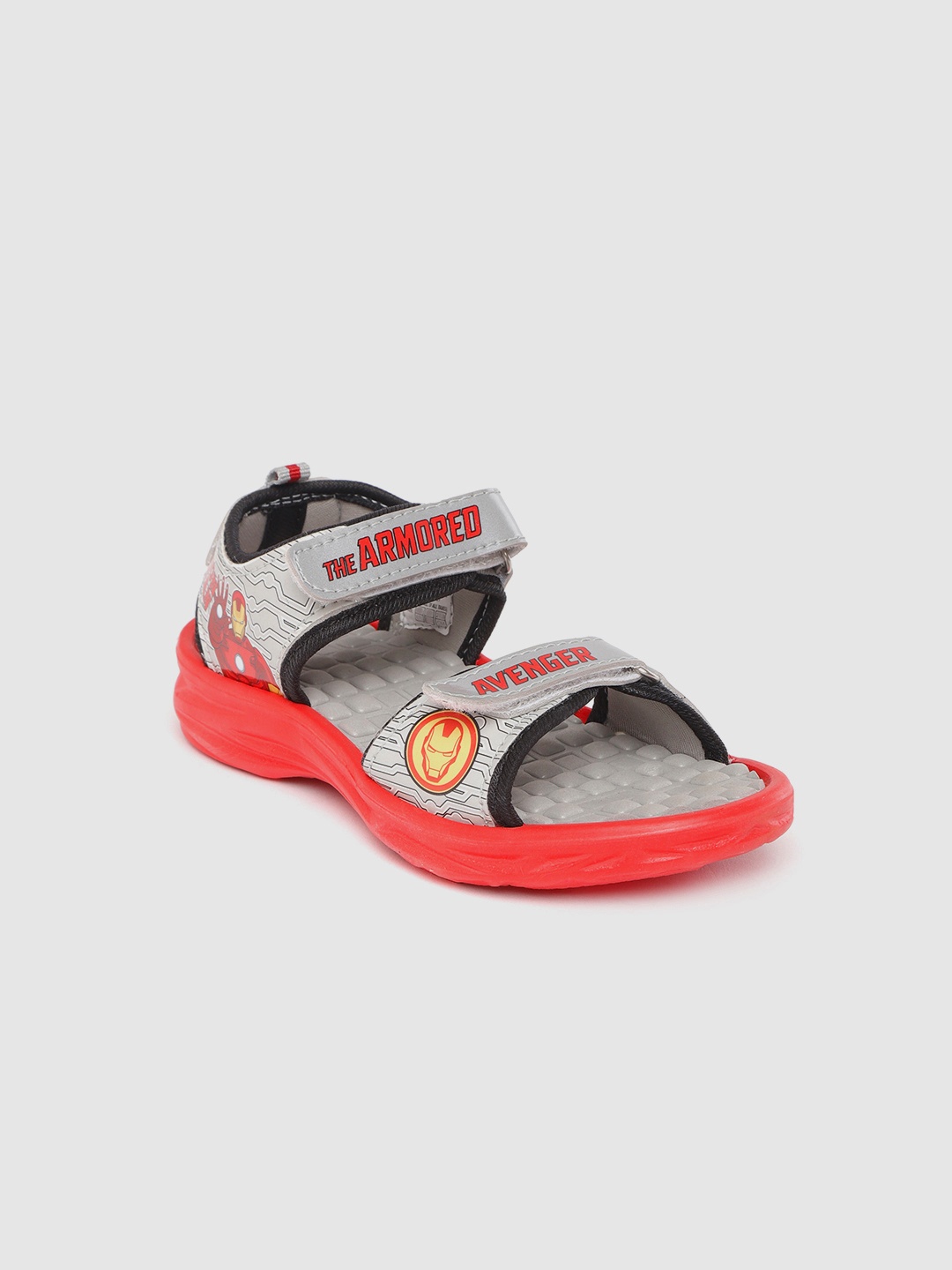 

toothless Boys Grey & Red Marvel Avengers Iron Man Print Sports Sandals