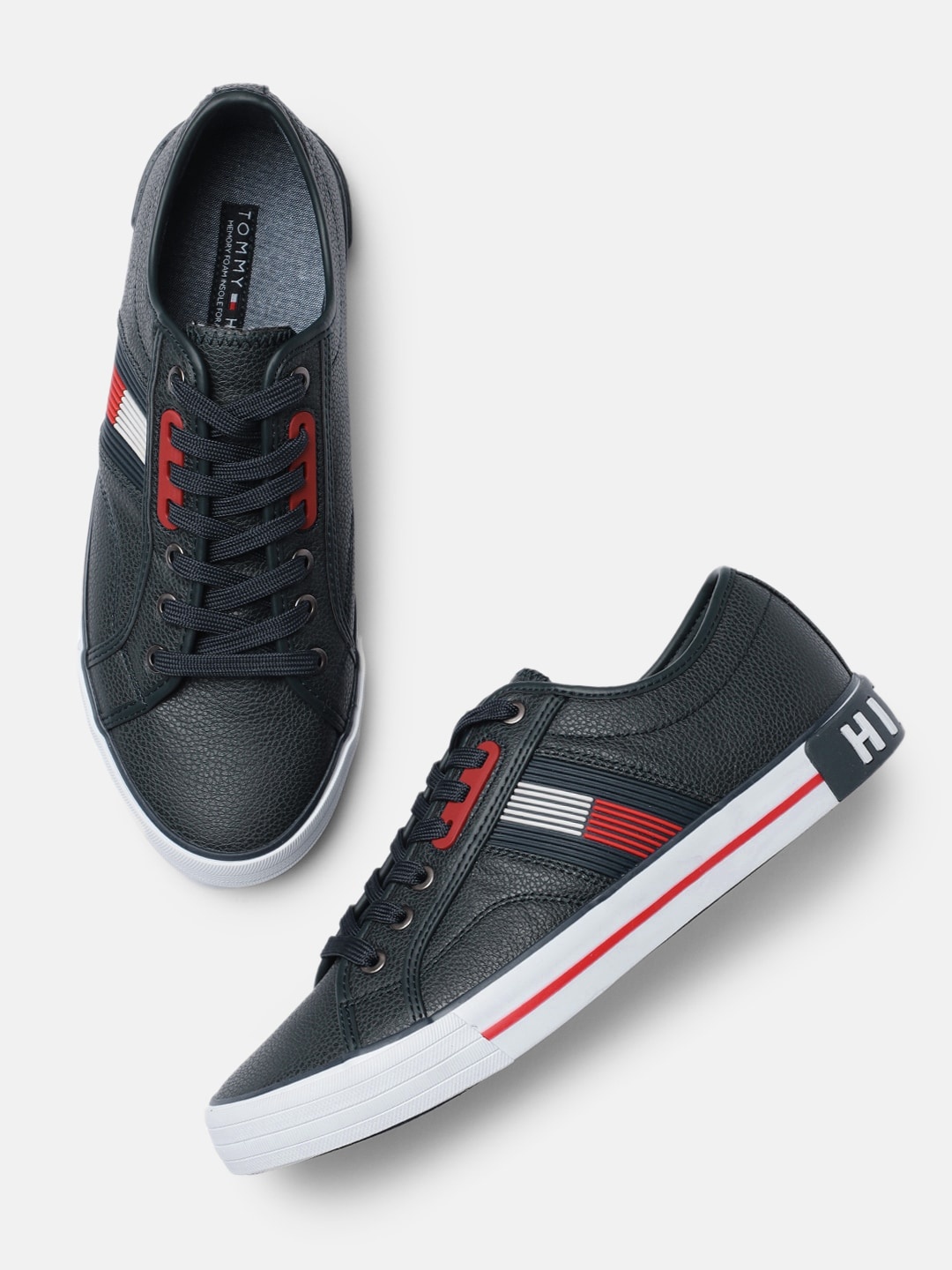 

Tommy Hilfiger Men Navy Blue Solid Regular Sneakers